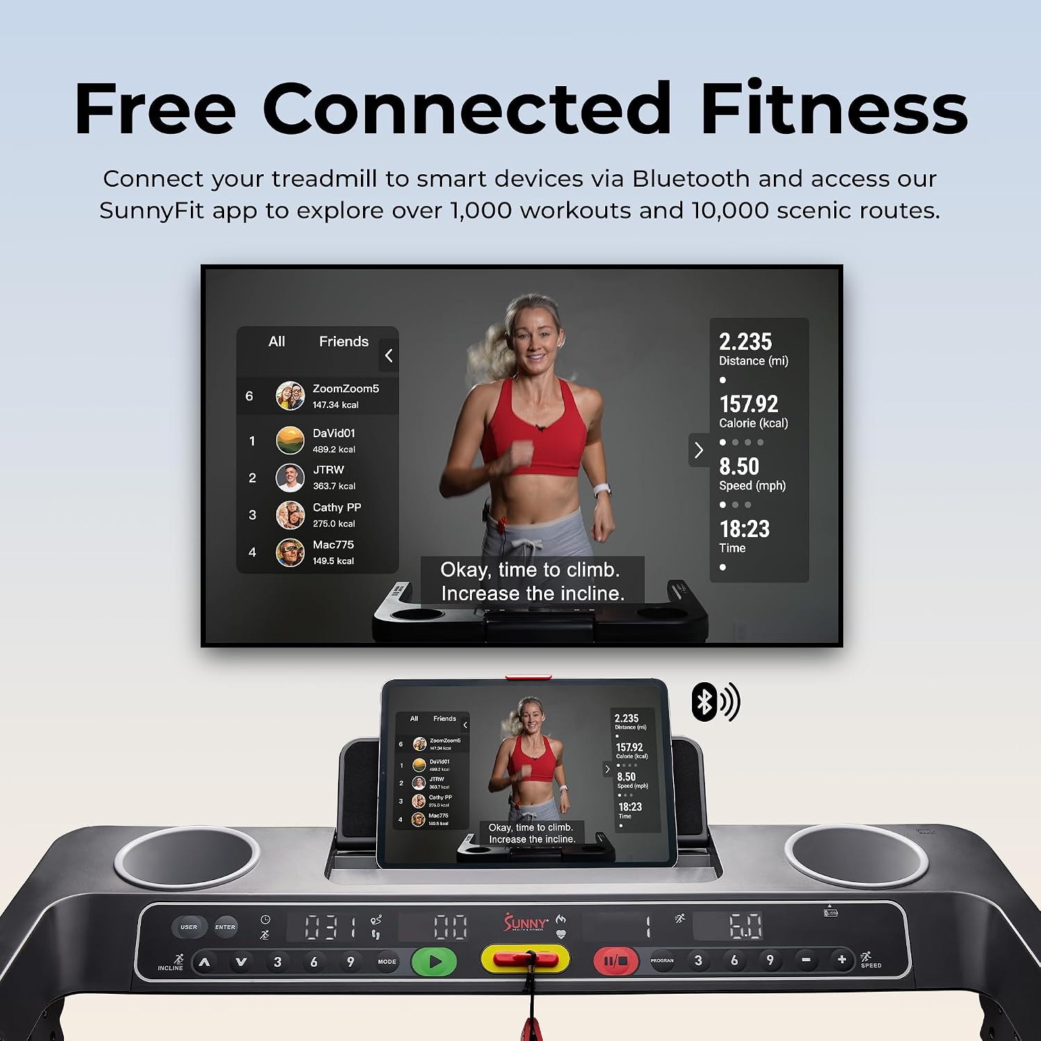 Thumbnail 5 de Sunny Health & Fitness Auto Incline Treadmill: Fully Assembled Walking Pad