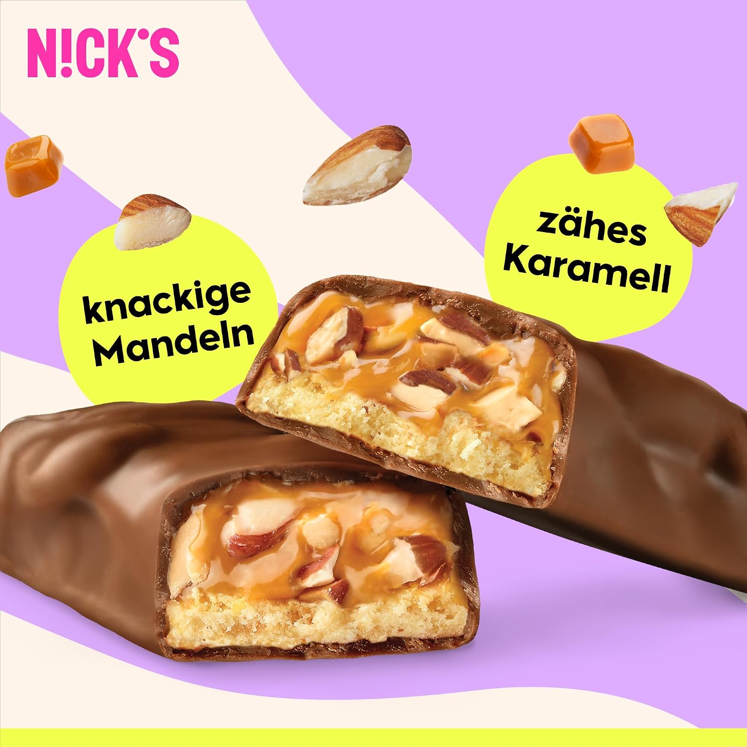 Thumbnail 4 de NICKS Protein Riegel Mandel Karamell 13 g Eiweiß