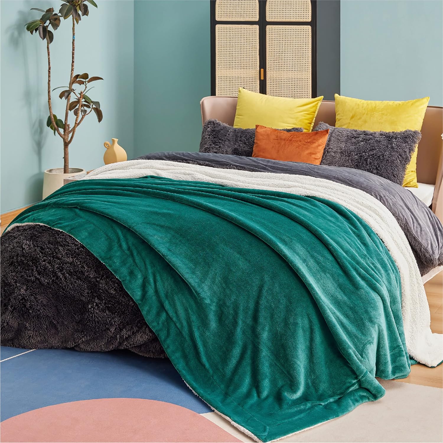 Detalle de BEDSURE Kuscheldecke 220×240 cm – XXL Wohndecke 🛋