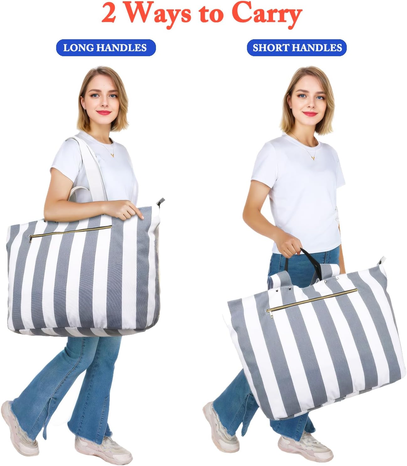 Thumbnail 5 de Fammart Beach Bags Waterproof Sandproof: Large Canvas Tote with Wet Pocket