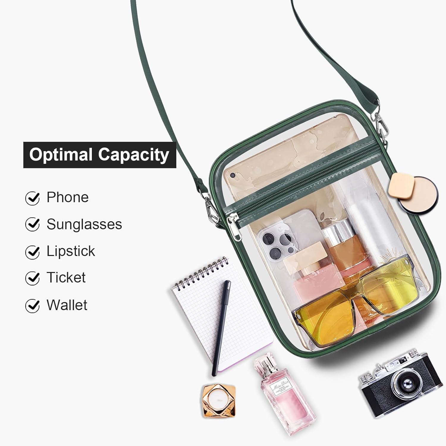 Detalle de USPECLARE Clear Purse Stadium Transparent Messenger Bag