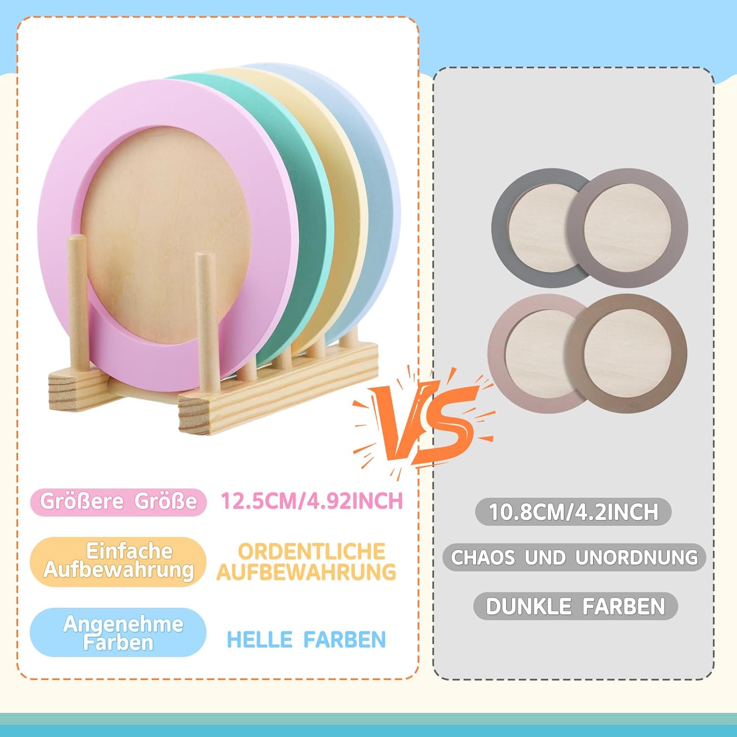 Thumbnail 3 de GAGAKU Holzspielzeug Kinderküche Geschirr-Set – 27-teiliges Montessori Teeservice aus Holz (Neueste Ausführung)