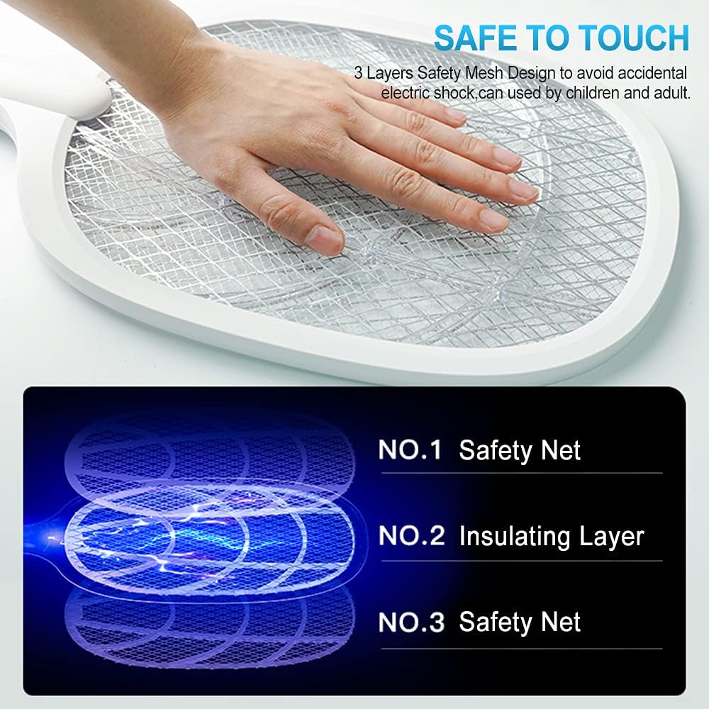 Detalle de DANGZW Electric Fly Zapper 4000V: 2-in-1 USB-C Rechargeable UV Light Trap