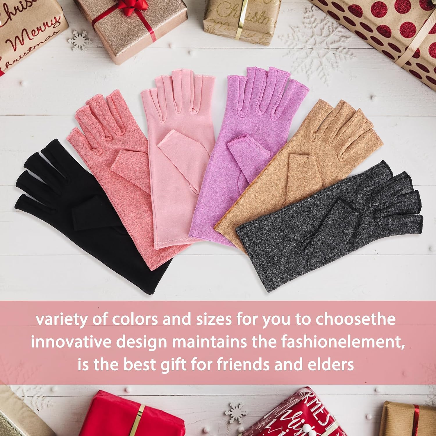 Detalle 2 de Fingerless Gloves for Women and Men – Breathable Cotton-Blend Half Finger Gloves