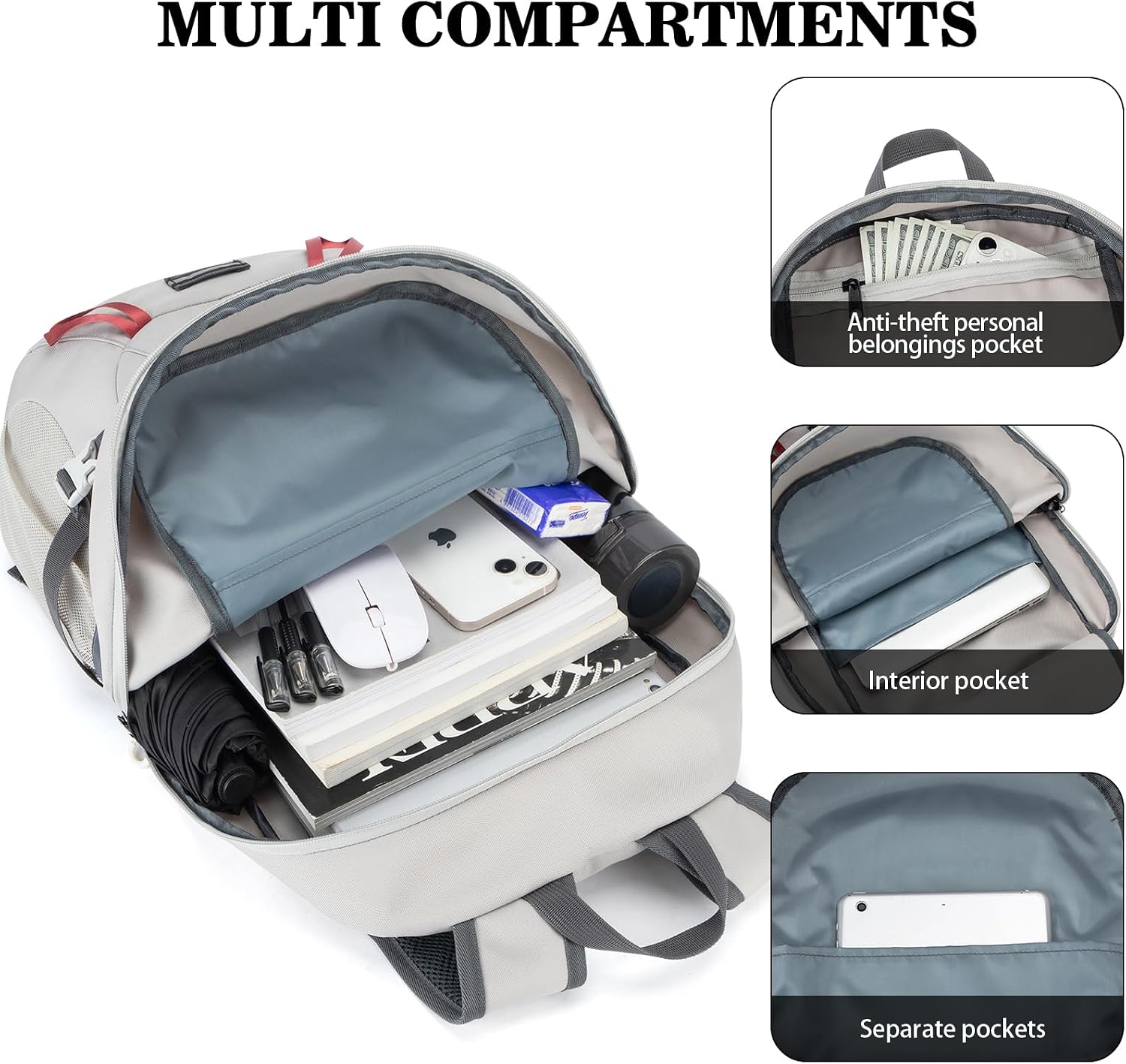 Thumbnail 1 de 35L packable hiking daypack in Light Gray