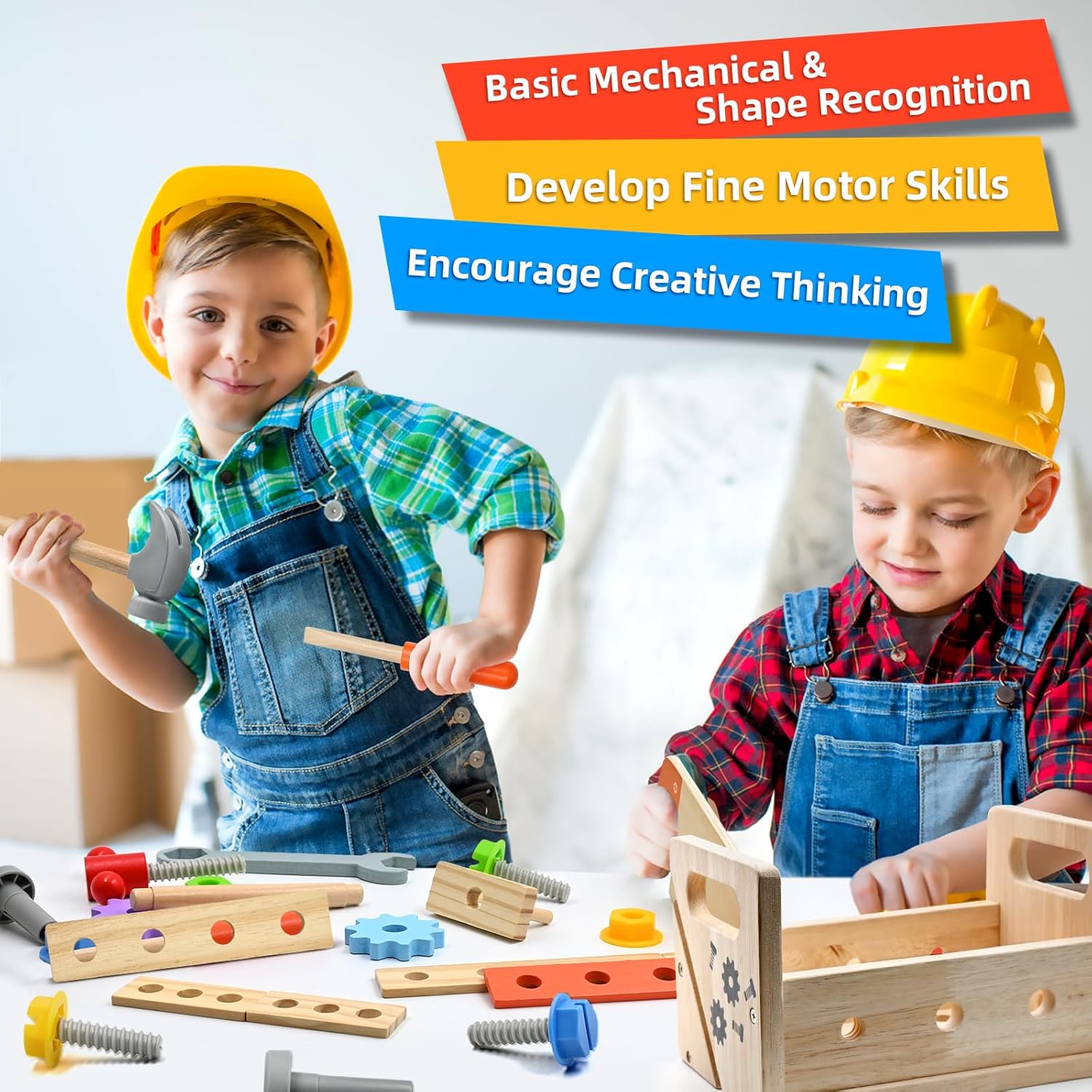 Thumbnail 4 de AiTuiTui Coffret d’outils en bois Montessori DIY (29 pièces) pour enfants dès 3 ans