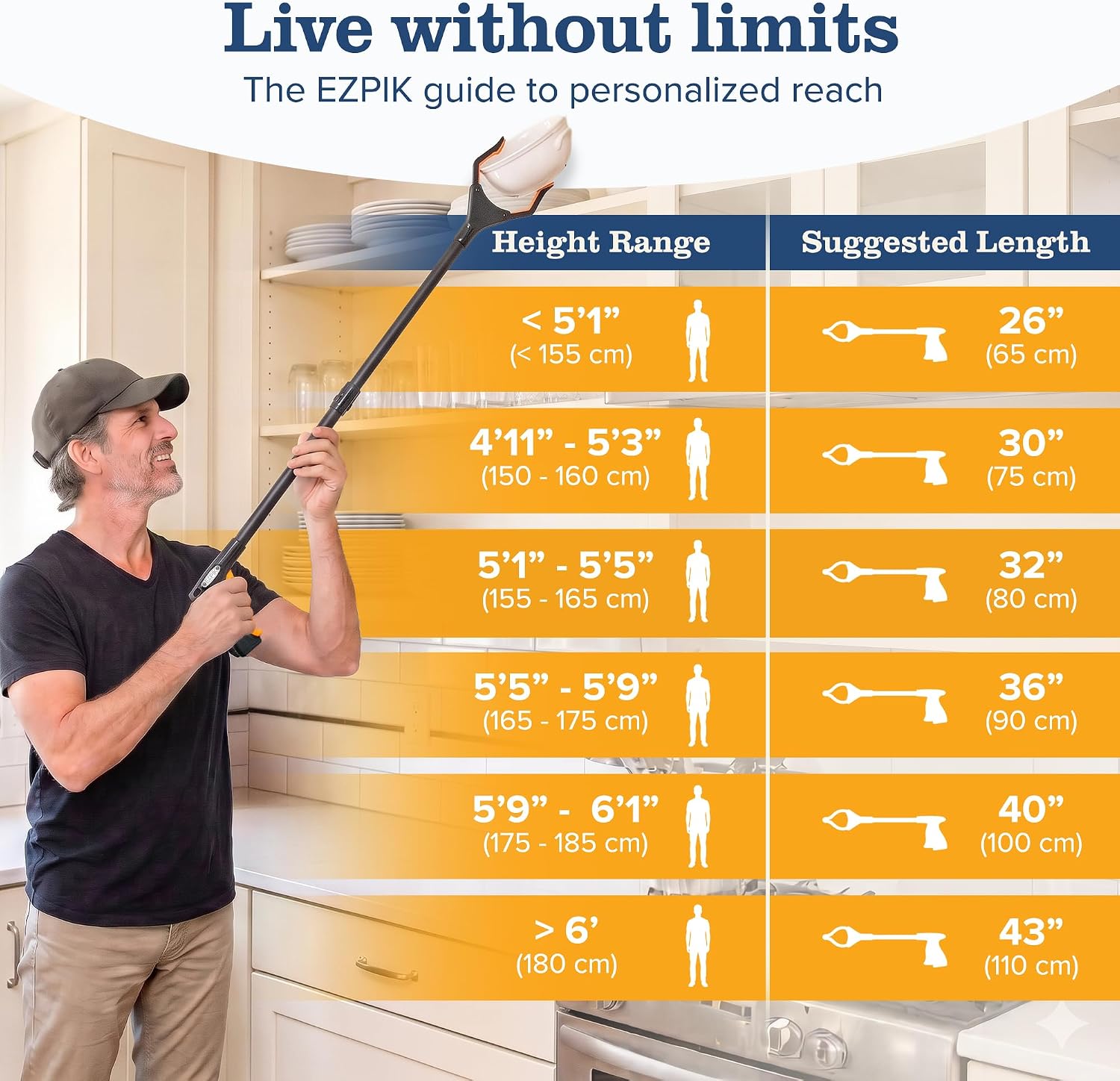 Thumbnail 6 de EZPIK 32" Foldable Litter Picker-Grabber (2 Pack) – Heavy-Duty, Lightweight Reach Aid with Rotating Head and Magnetic Claw