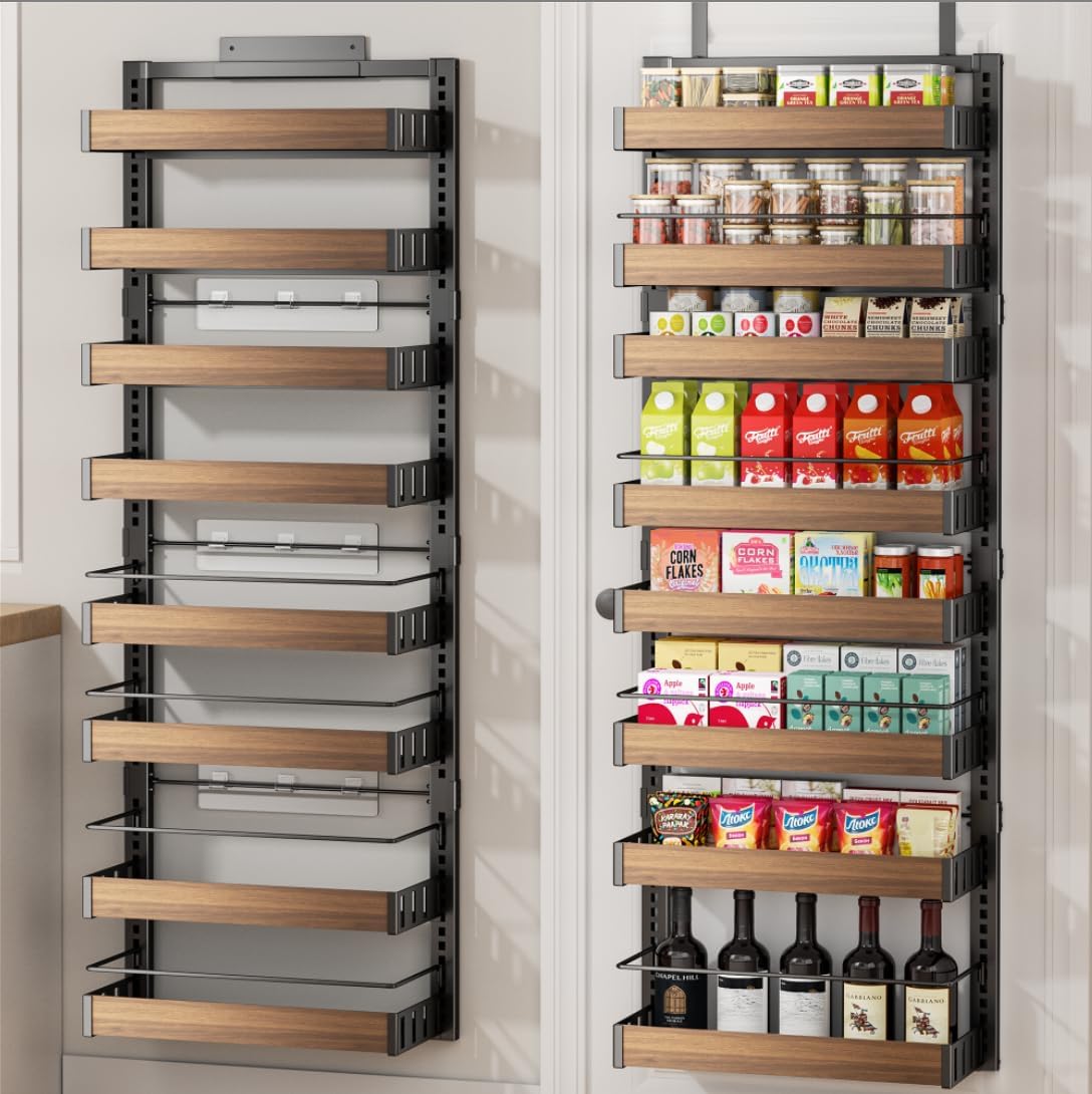 Detalle de POKIPO 8 Tier Over The Door Pantry Organizer (2-in-1 Wall Mount or Hanging Spice Rack Storage)
