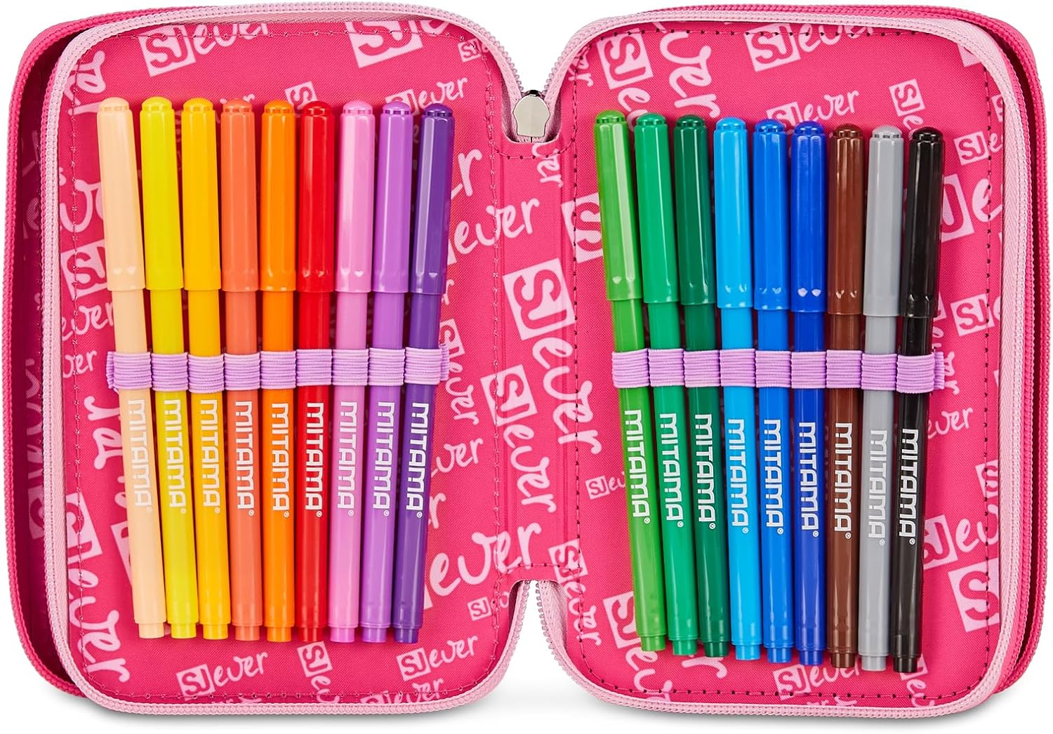 Detalle 2 de SJ GANG STYLE JAM GANG Astuccio Scuola 3 Zip Rosa