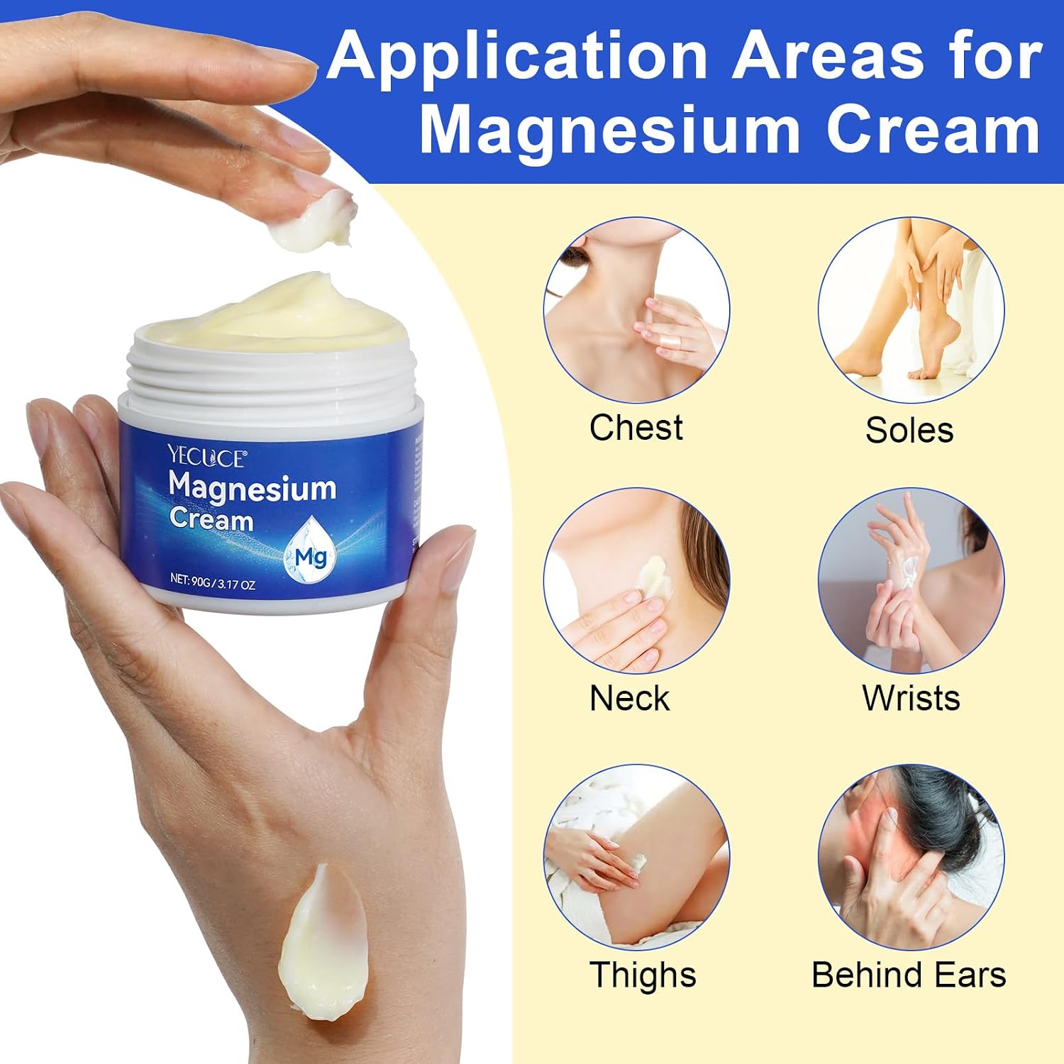 Thumbnail 3 de Magnesiumcreme für den Schlaf – beruhigende Topikalcreme mit Magnesiumchlorid, Lavendel und Feuchtigkeit, 90 g