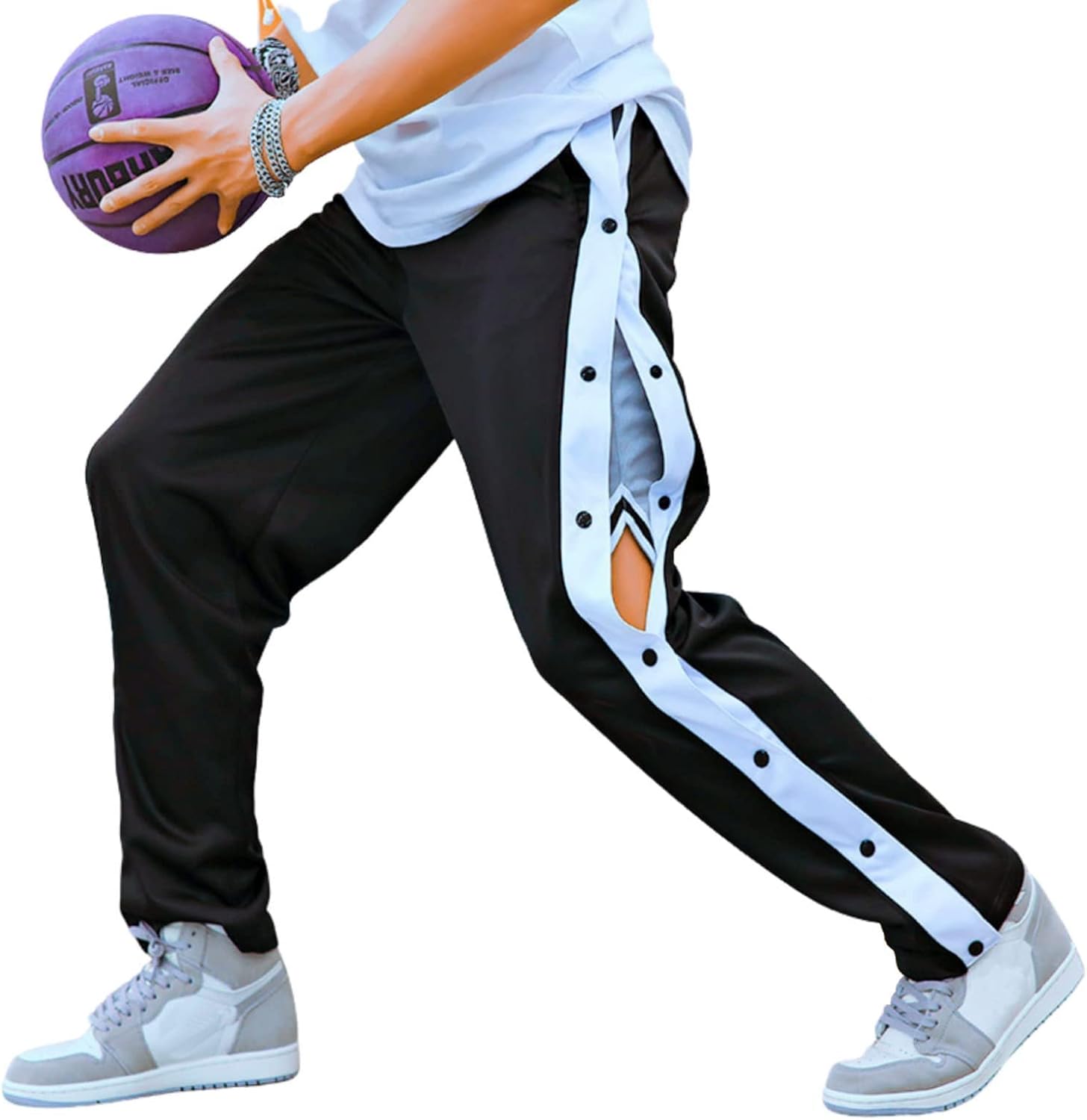Detalle de Deyeek Men's Tear-Away Pants with Full-Side Snaps and Deep Pockets