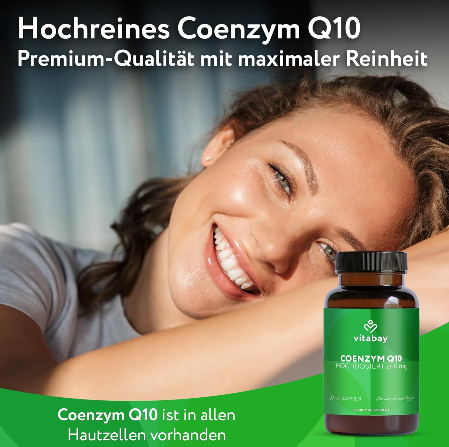 Thumbnail 1 de vitabay Coenzym Q10 Ubiquinon 200 mg – 120 vegane Kapseln (CoQ10 hochdosiert, laborgeprüft)