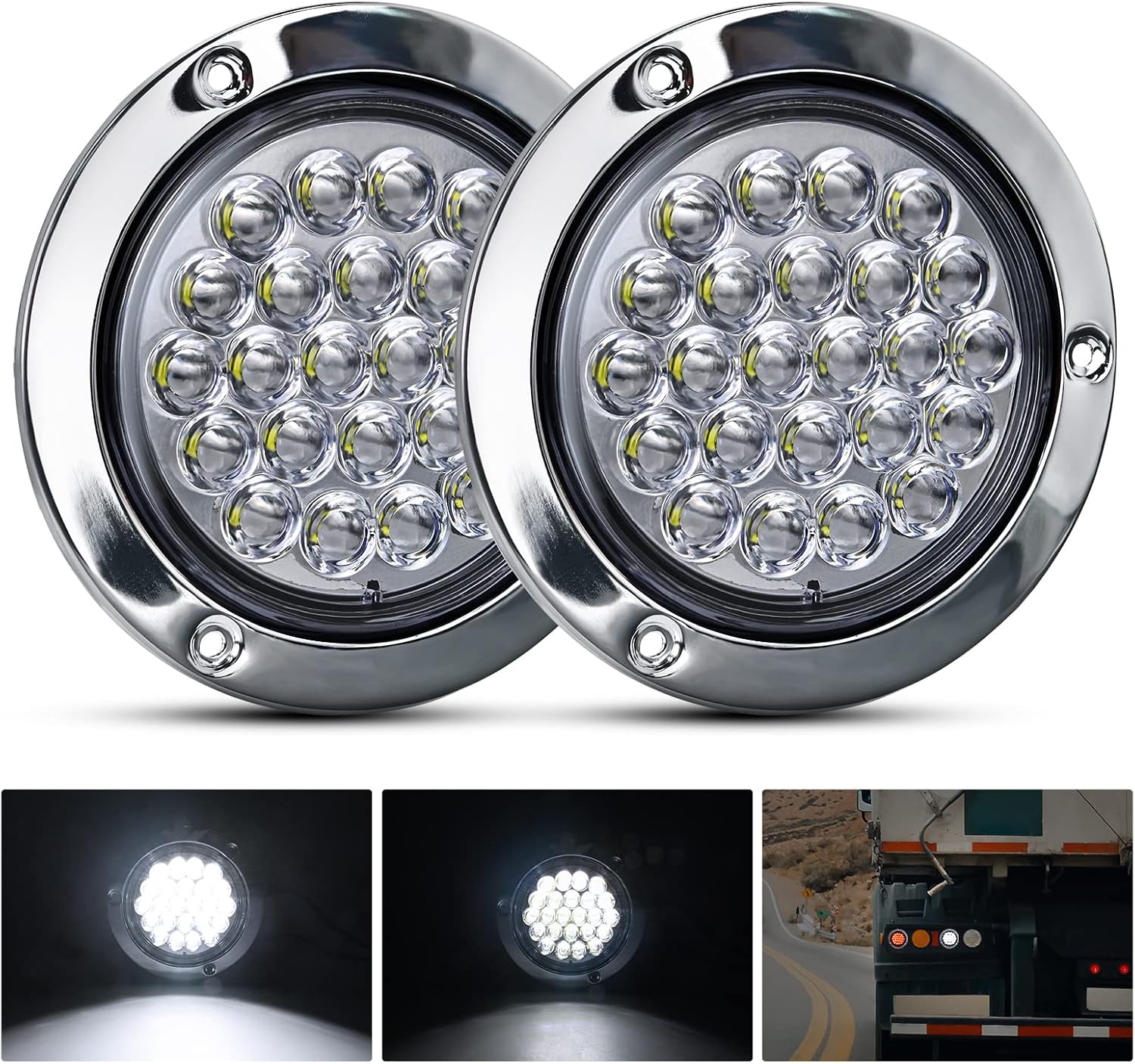 Detalle de Nilight 4 Inch Round Trailer Tail Light 24LED 🚚