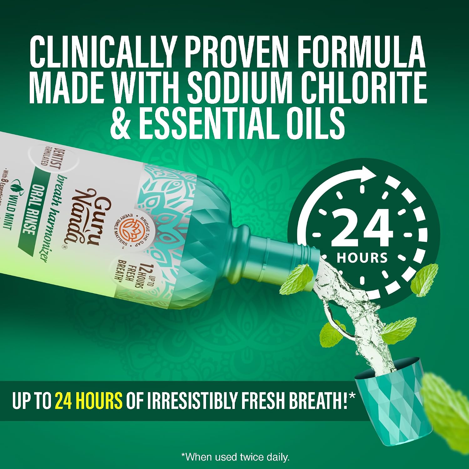 Thumbnail 2 de GuruNanda Fresh Breath Mouthwash 33.8 oz 🪥