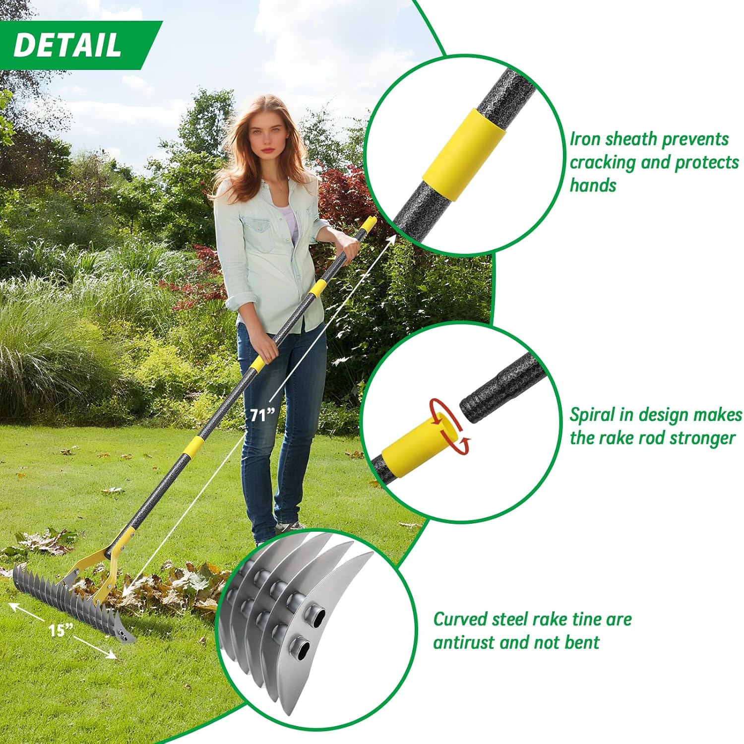 Thumbnail 4 de Thatch Rake 71-inch stainless dethatcher for lawn