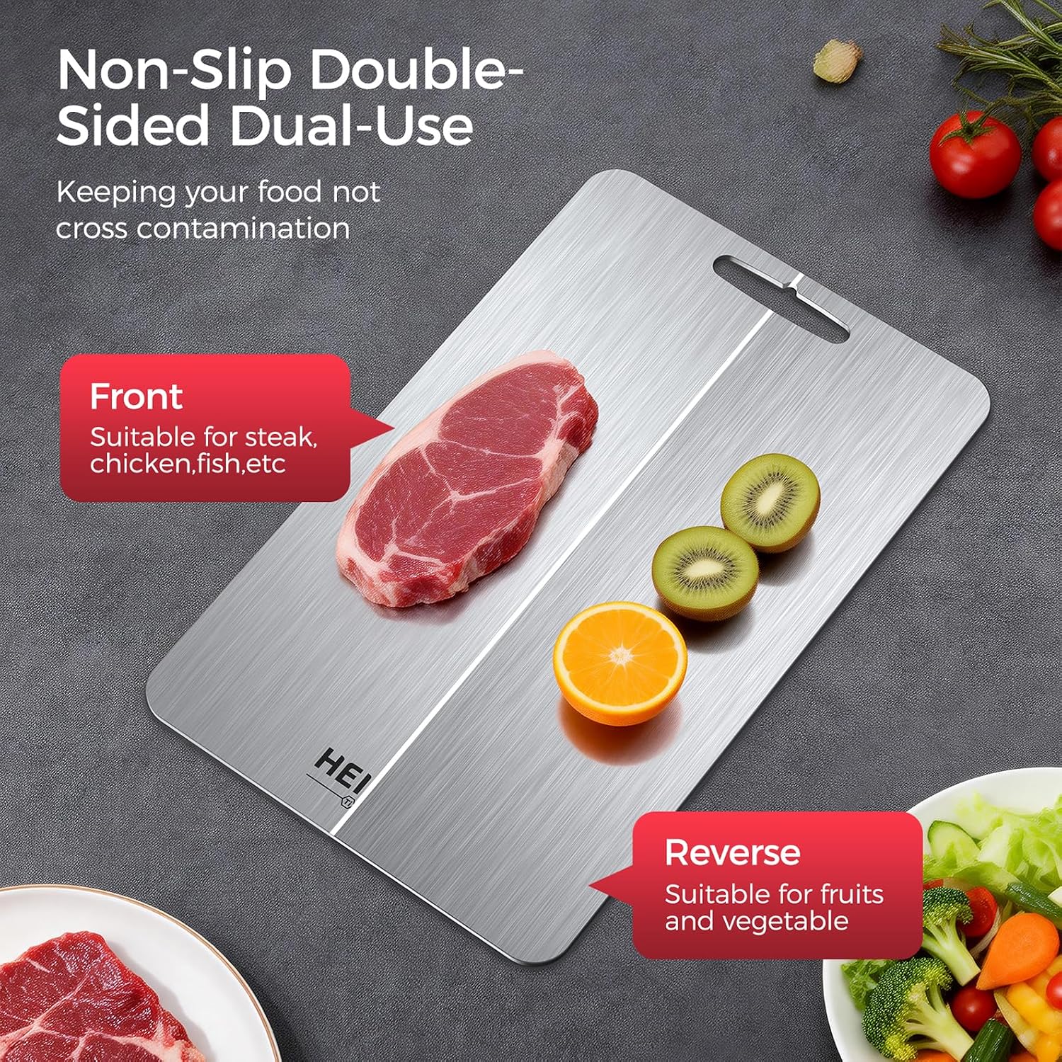 Thumbnail 6 de 100% Pure Titanium Cutting Board Set of 3 – Dual-Sided, Dishwasher Safe