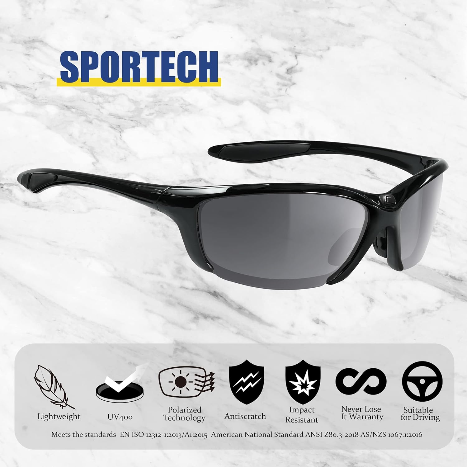 Thumbnail 1 de ICECUBE SPORTECH Sport Sunglasses with Polarised UV400 Lenses (TR90 lightweight frame)