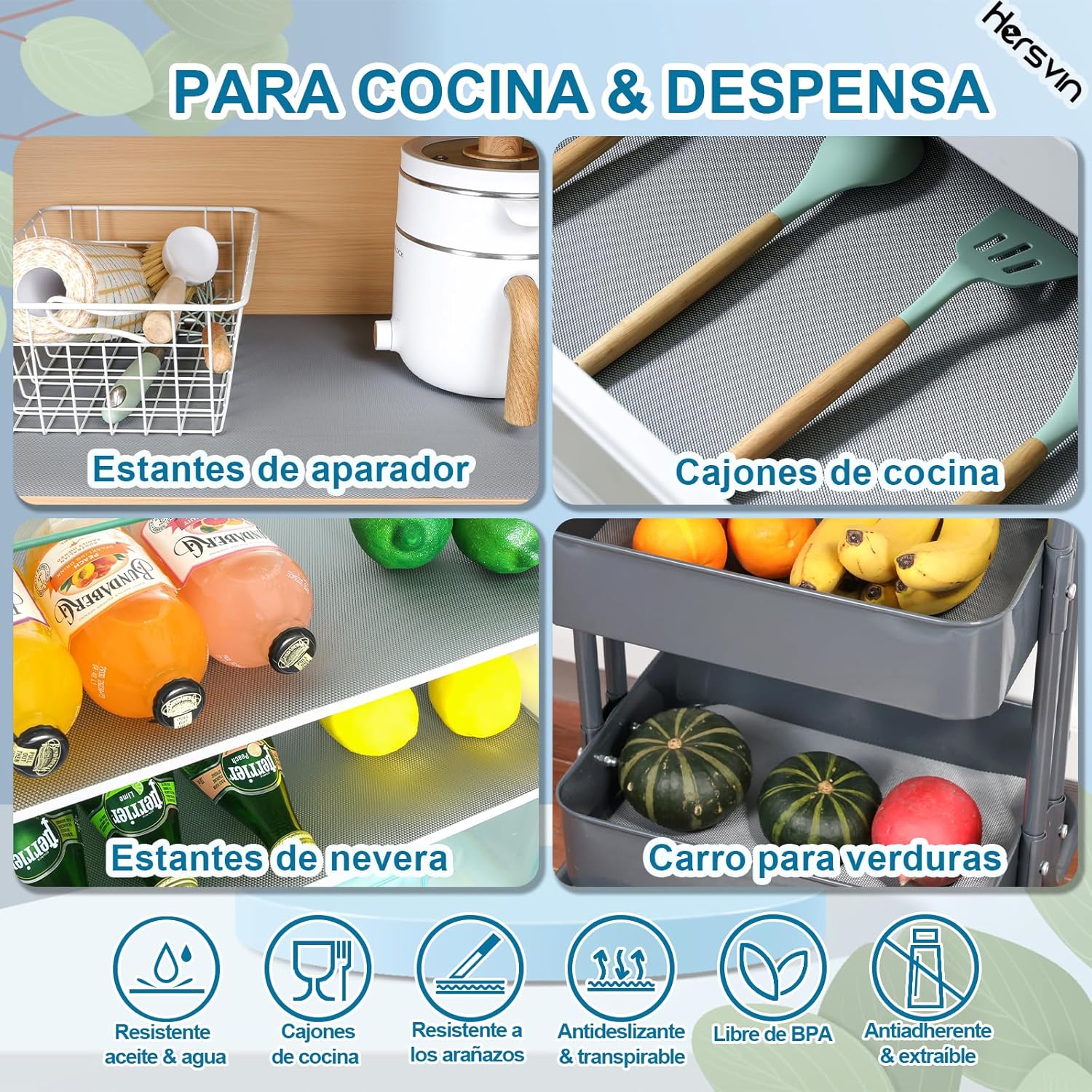 Thumbnail 3 de Hersvin Protector de Cocina 30x300cm, Alfombra EVA Antideslizante 🚫