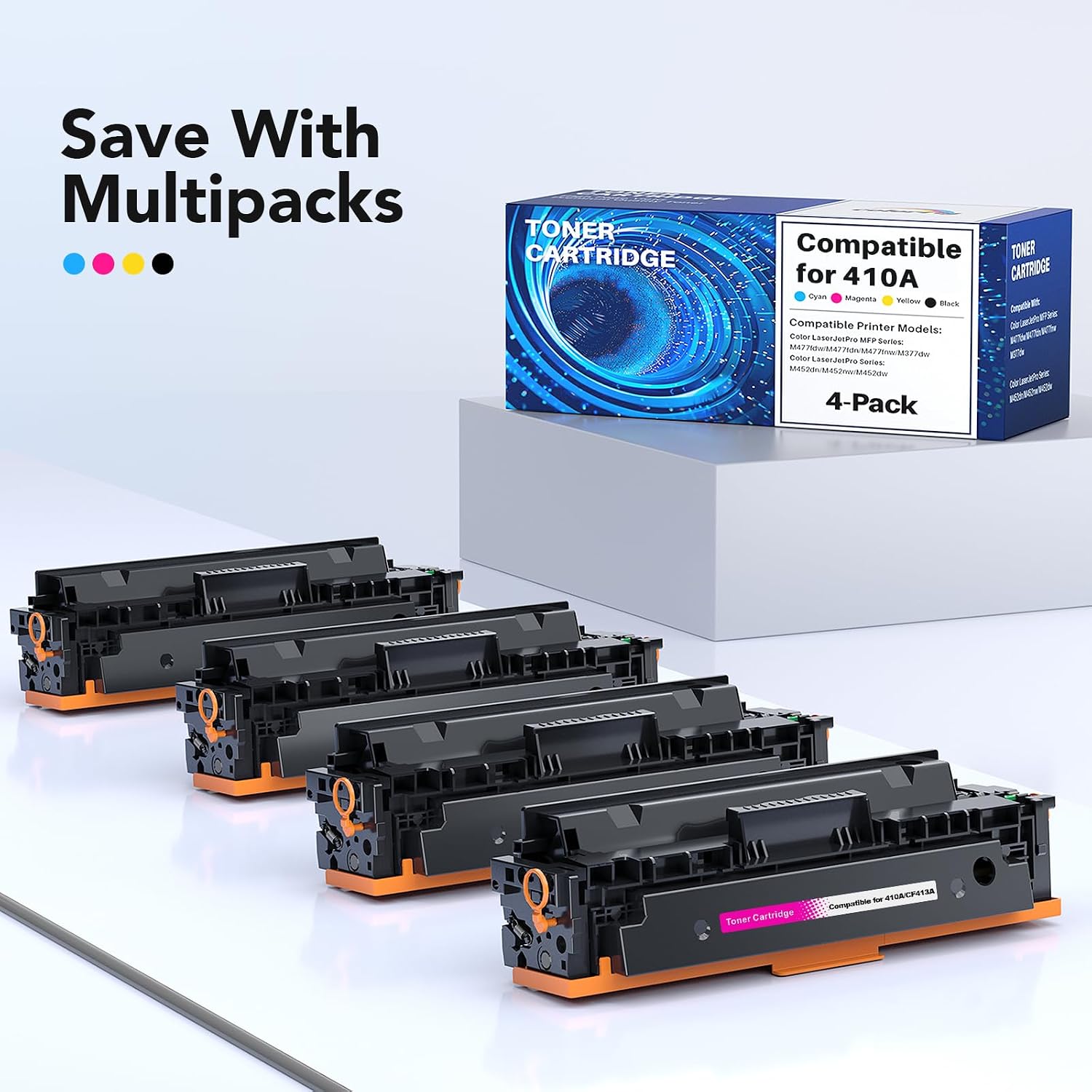 Detalle de Colorfly 410A CF410A toner 4 pack