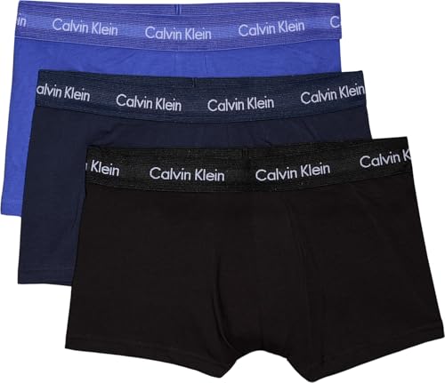 Detalle de Calvin Klein Boxers Taille Basse Lot de 3 Homme – Multicolore (Black/Blueshadow/Cobaltwater) – M