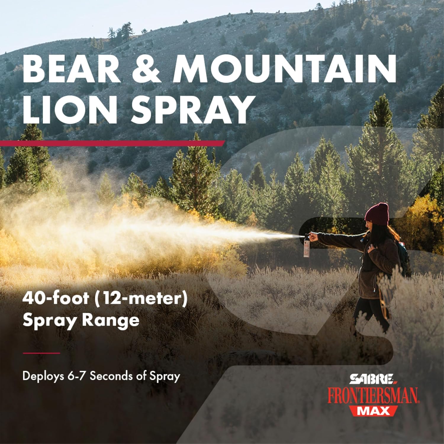 Detalle 2 de SABRE Frontiersman MAX FBADX-04-BB01GN Bear Spray, 40-Foot Range