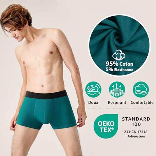 Detalle 2 de QINCAO : lot de 6 boxers homme en coton sans logo
