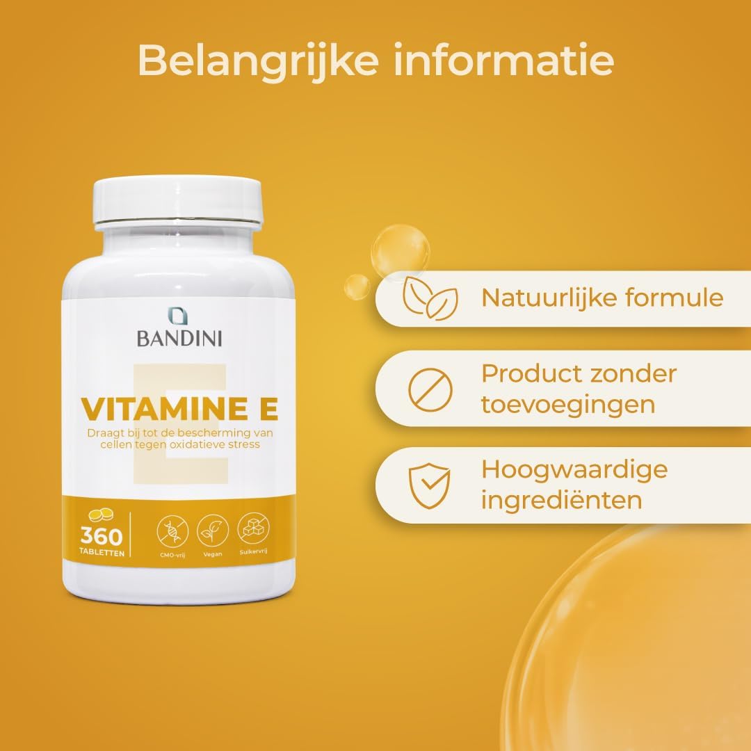 Thumbnail 5 de BANDINI Vitamine E 360 tabletten met D-alfa-tocoferol, 60 mg per tablet