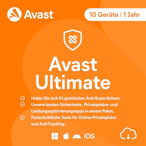 Detalle de Avast Ultimate 2026 | 10 Geräte, 1 Jahr inklusive Aktivierungscode per Email
