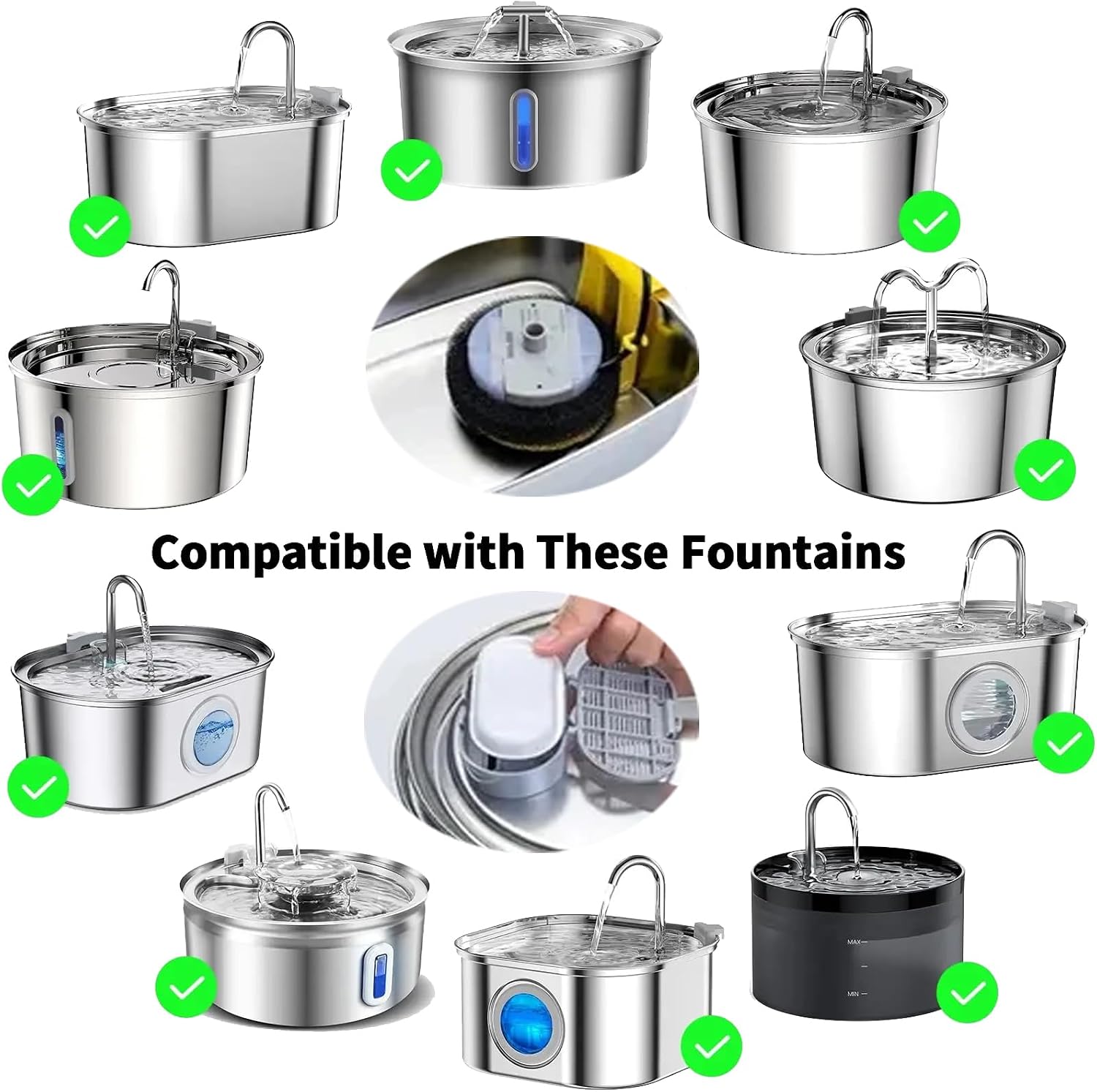 Thumbnail 5 de HSIULMY Pet Water Fountain Filters 24 Pack