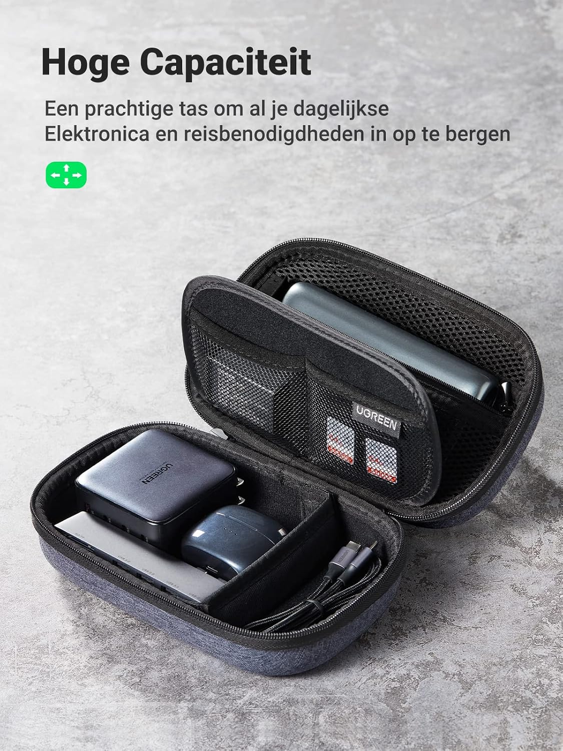 Detalle 2 de UGREEN kabelorganizer M, grijs, dubbellaags en waterbestendig
