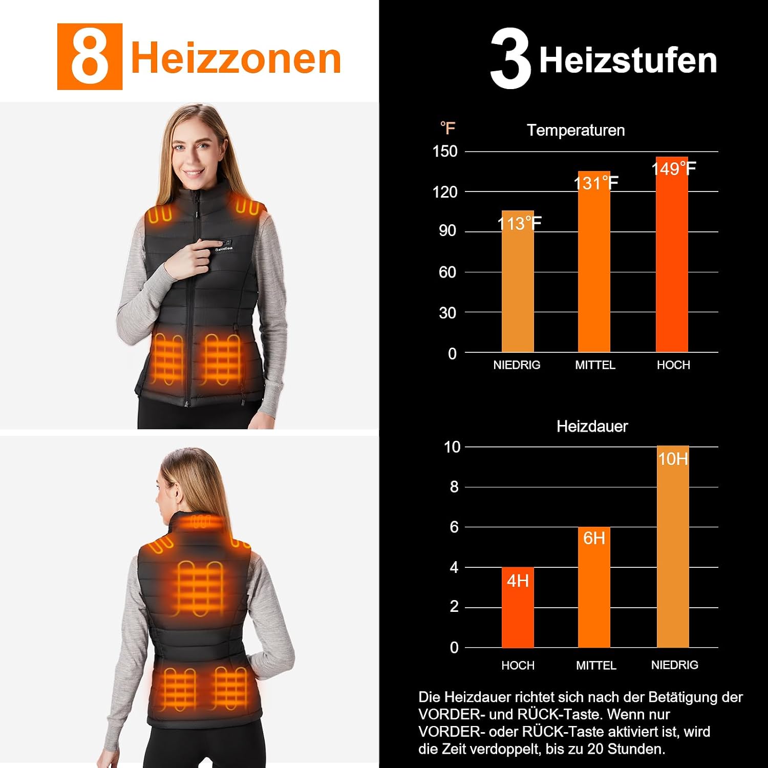 Thumbnail 2 de Sevdiea Heizweste Damen 16000 mAh Powerbank