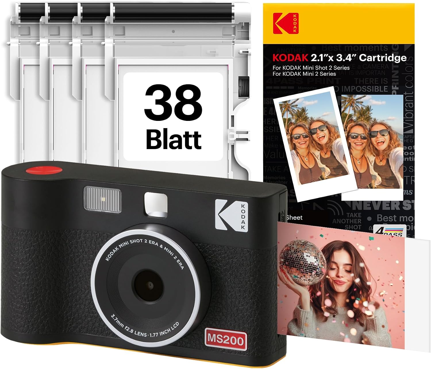 Kodak Mini Shot 2 ERA 4PASS 2-in-1 Sofortbildkamera und Fotodrucker – kompakt, flexibel und mit Druckqualität in Premium-Optik