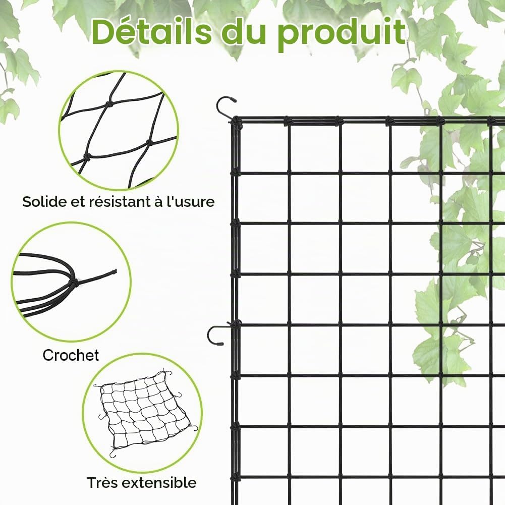 Detalle de OFFCUP elastisch klimnet 60 x 60 cm met 6 haken