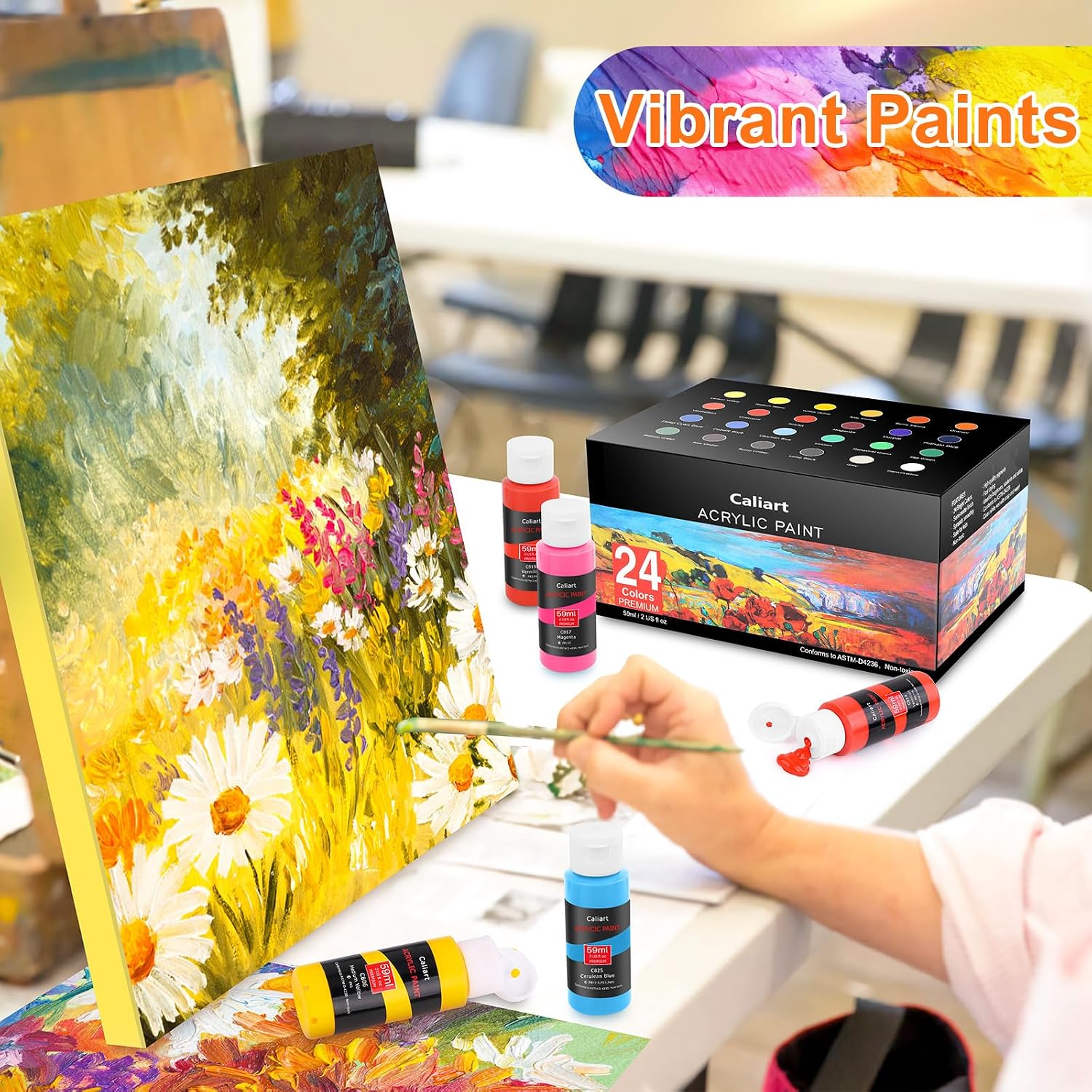 Thumbnail 1 de Caliart Acrylic Paint Set, 24 Colors