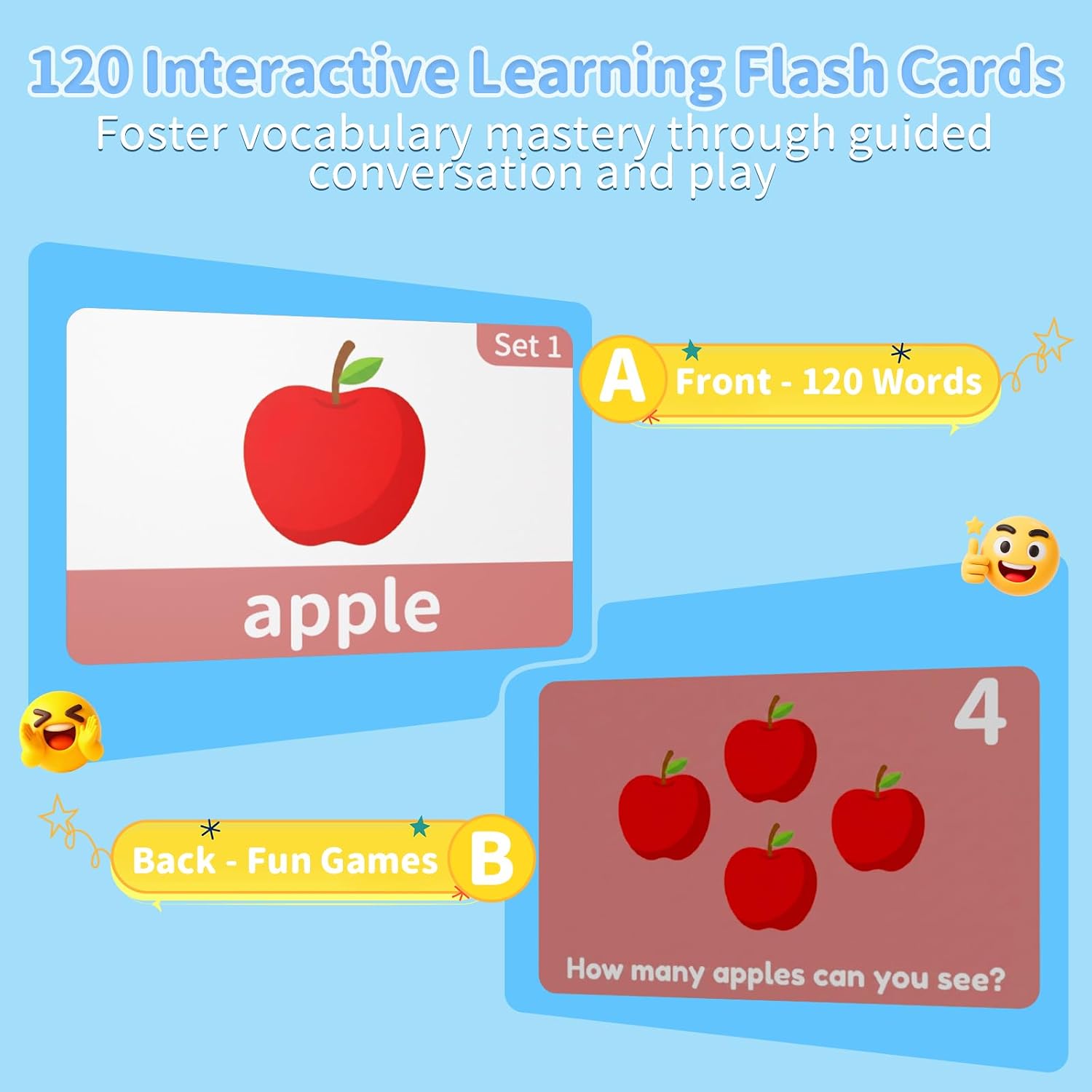 Thumbnail 2 de Draome Phonics Flash Cards for Toddlers – 120 First Words for Ages 1–3