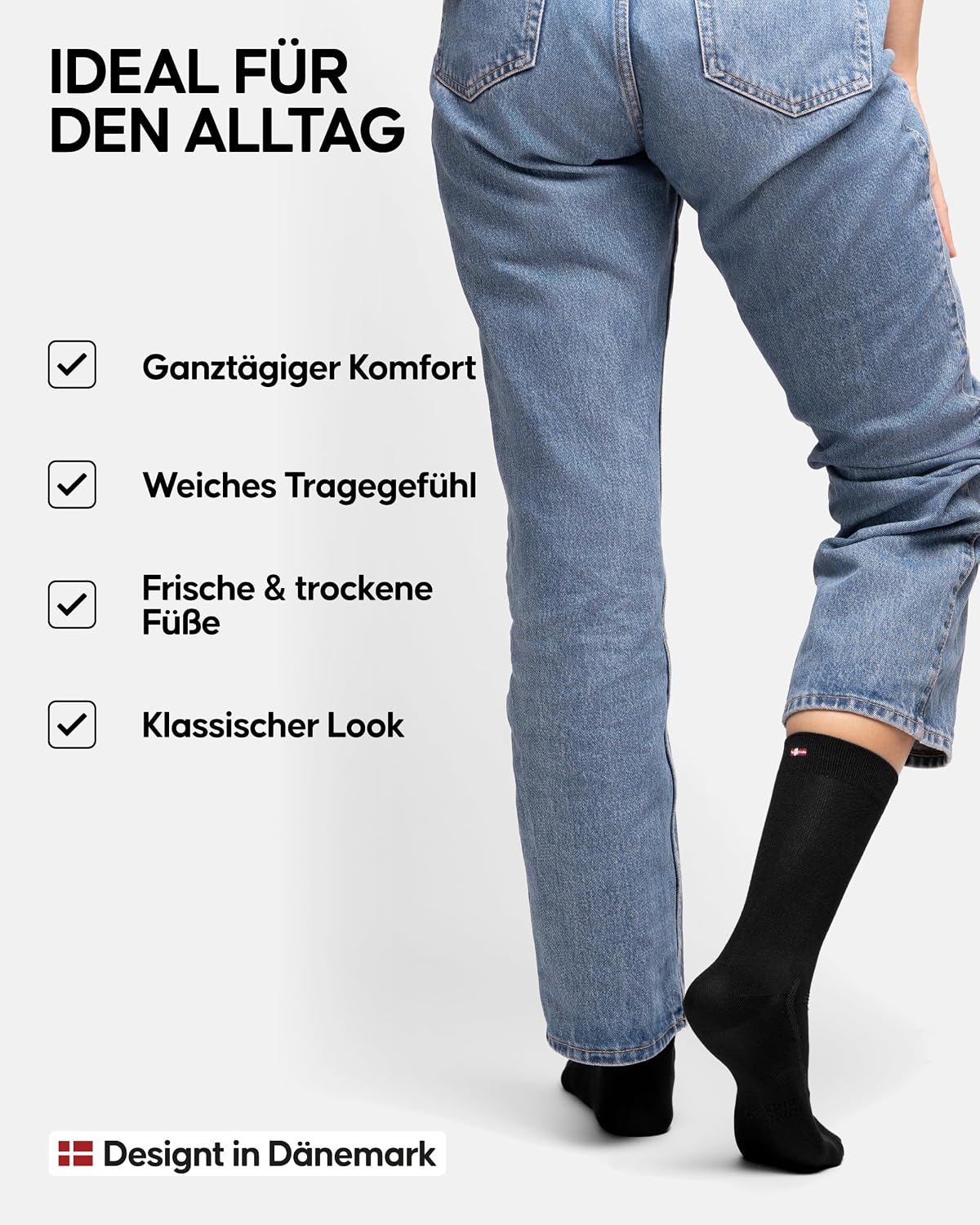 Detalle de DANISH ENDURANCE Bio-Baumwollsocken 6 Paar