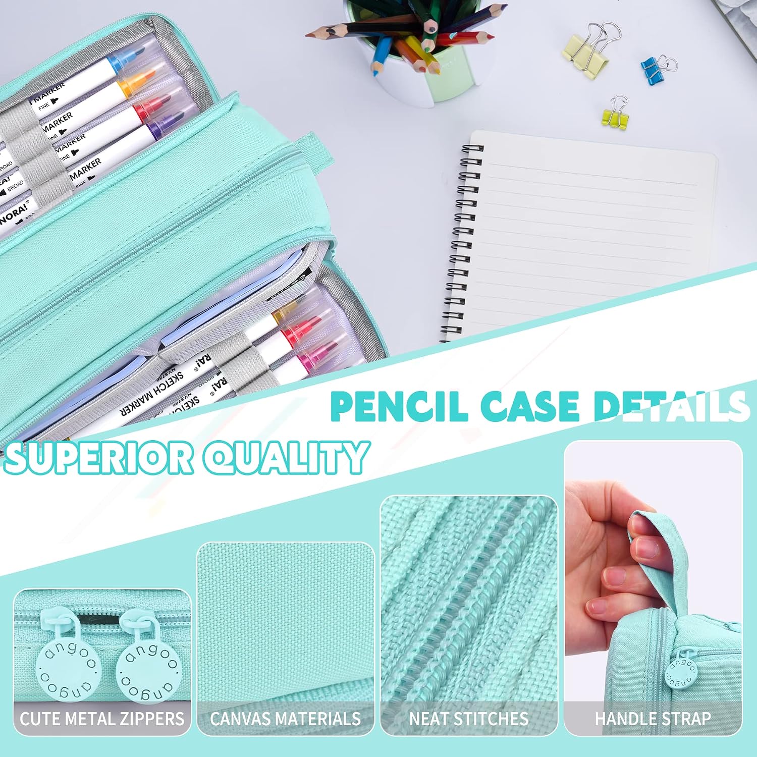 Detalle 1 de Howala Large Capacity Pencil Case