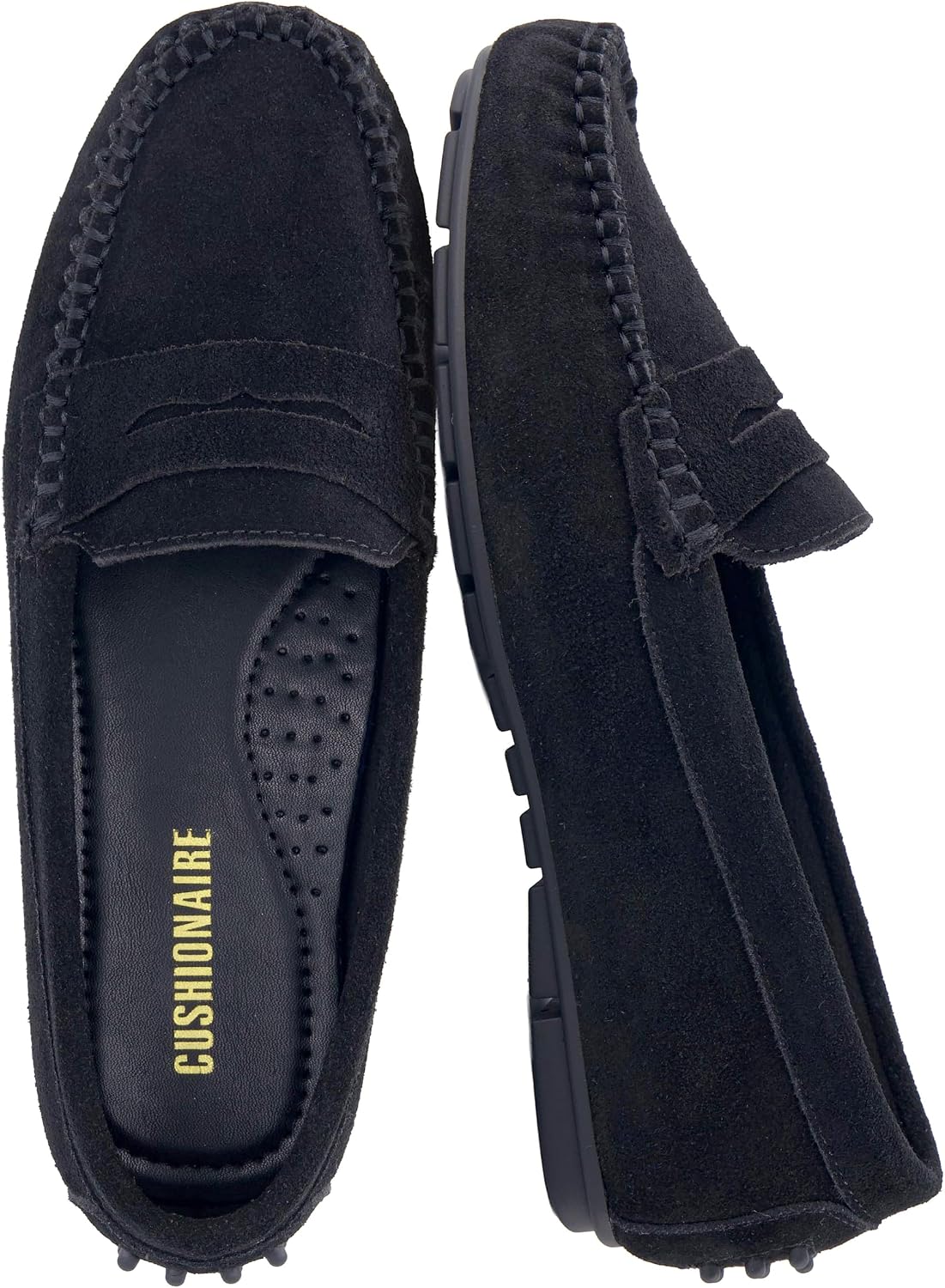 Detalle de CUSHIONAIRE Women's Suede Loafers