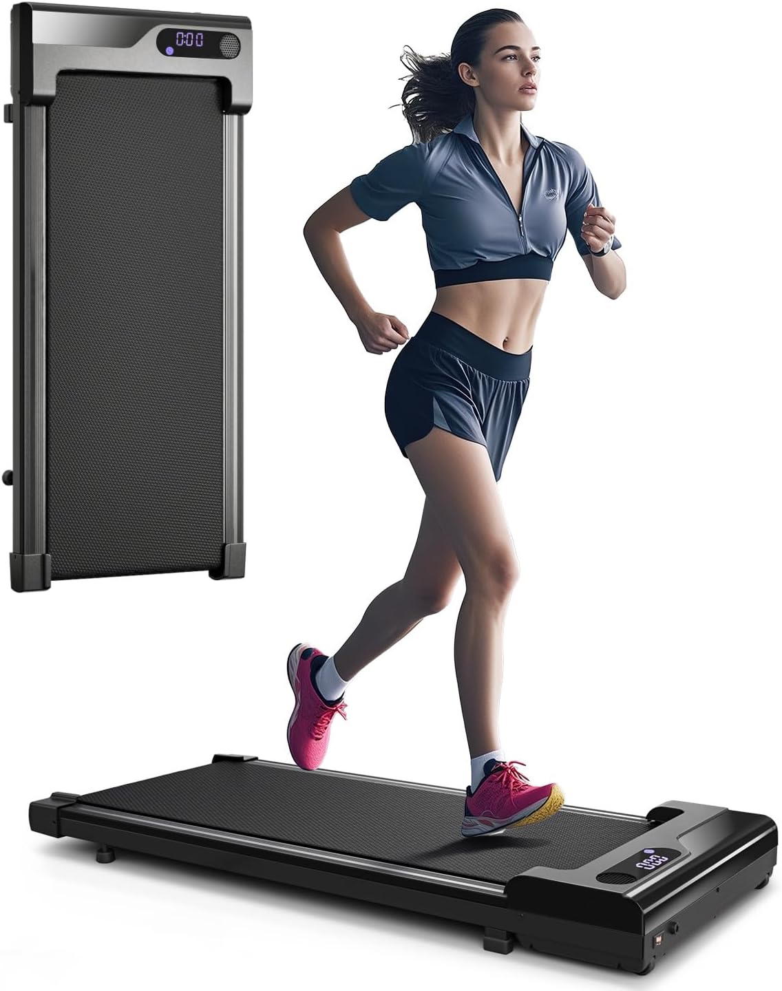 Detalle de Vhorilix XM-A1 Walking Pad Treadmill, Compact Under-Desk Design with LED Display