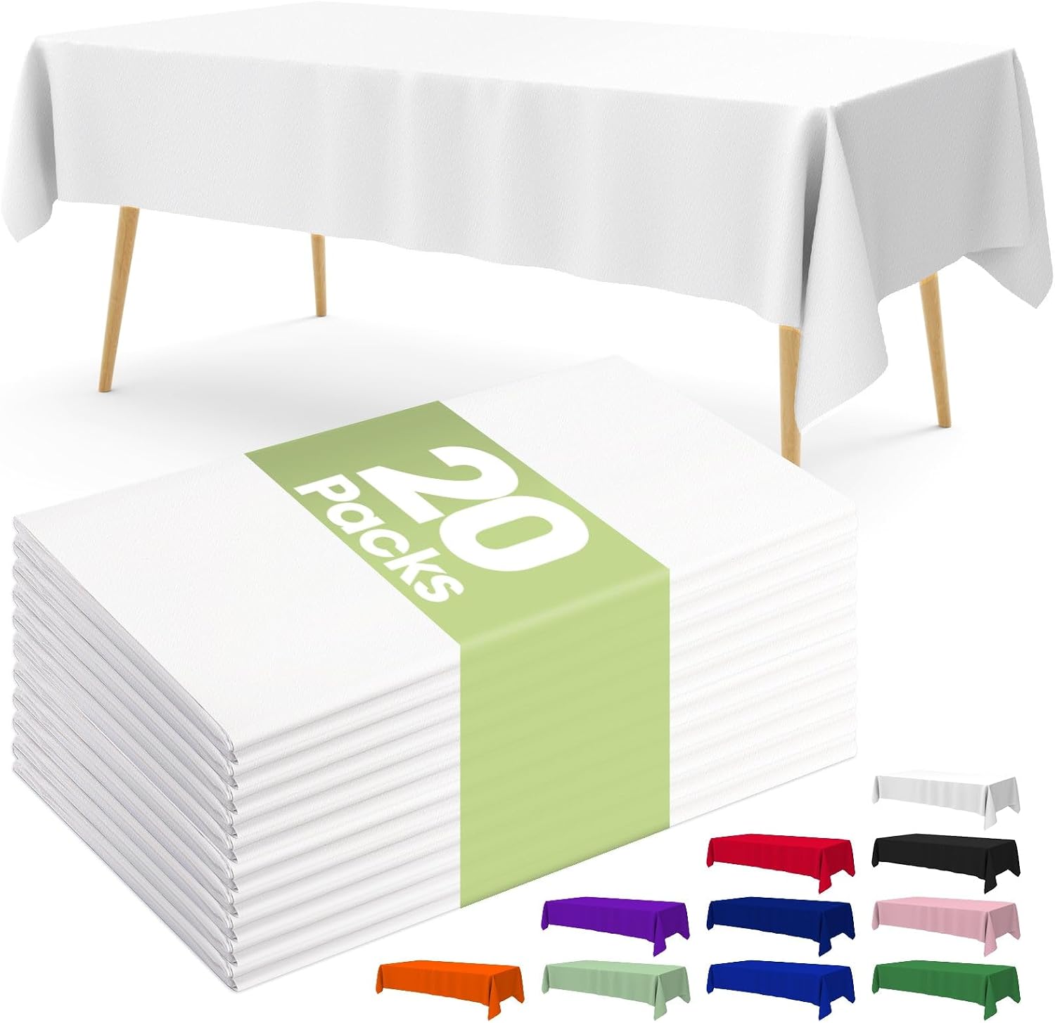 Thumbnail 5 de Pureegg Pink Disposable Tablecloth 54 x 108 in (20 Pack)