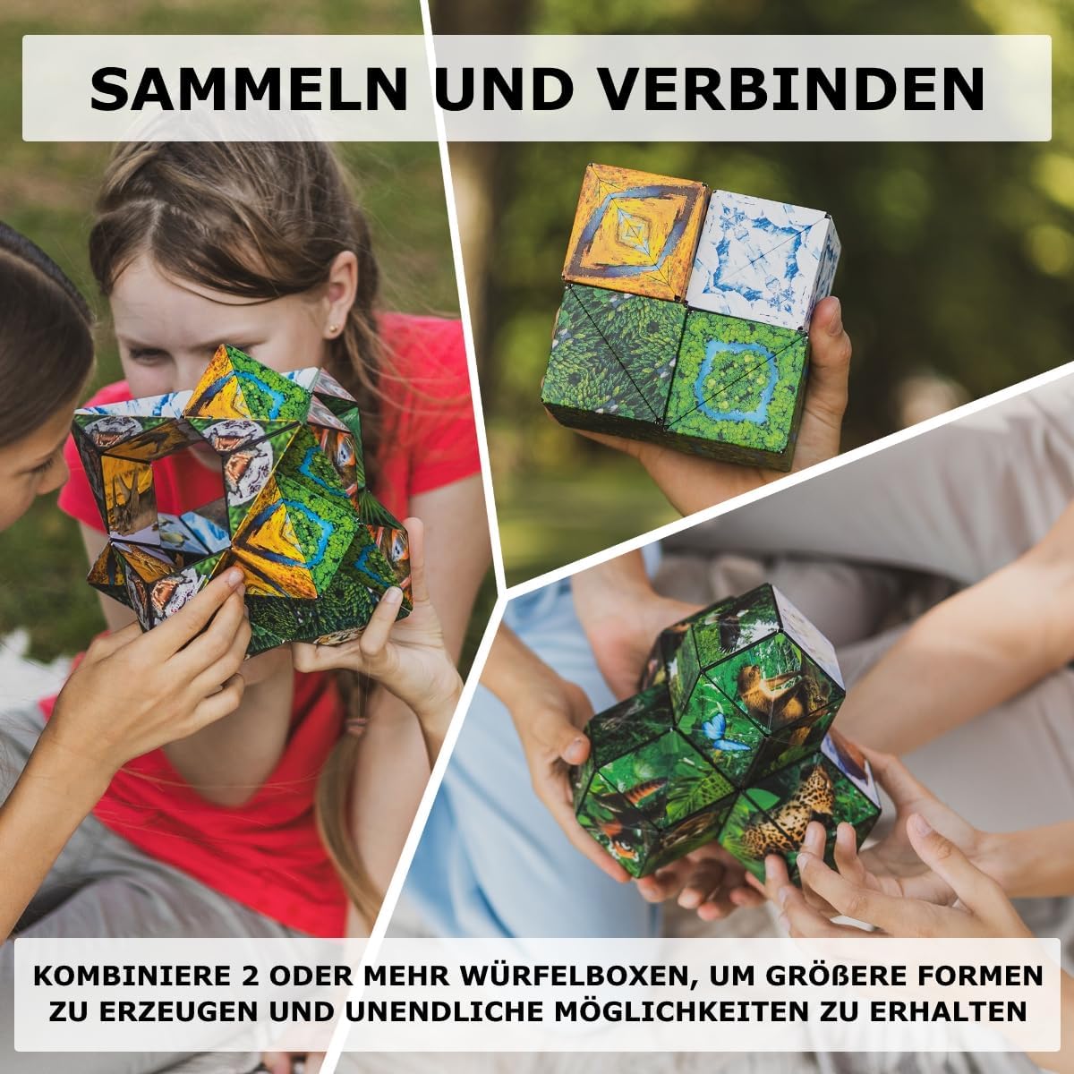 Thumbnail 5 de Shashibo Formwechsel-Box mit 36 Seltenerdmagneten – patentierter Zappelwürfel mit über 100 Formen (Forest)