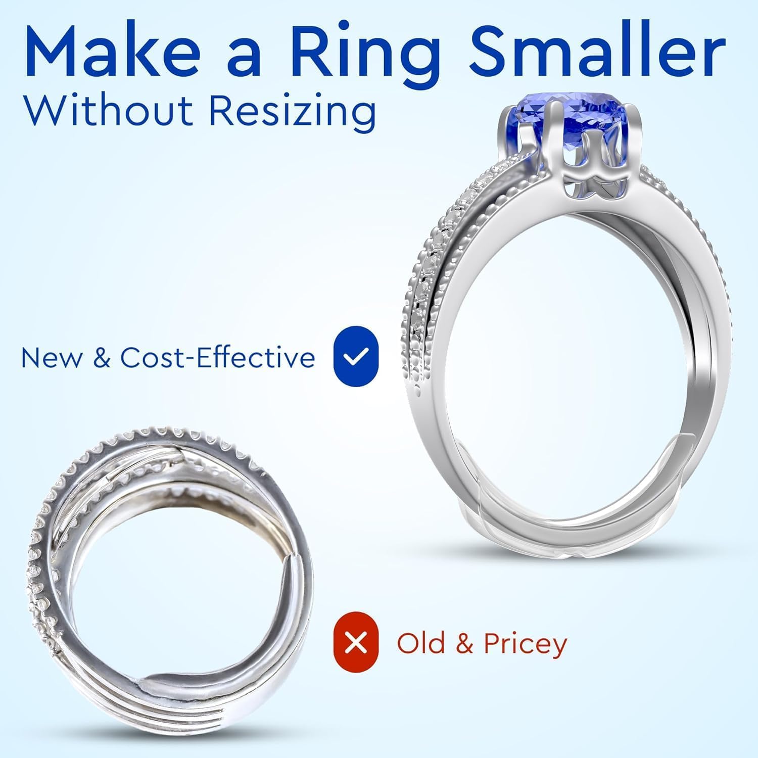 Thumbnail 6 de Ring Adjuster for Loose Rings – 8-Size Spiral Silicone Tightener Set