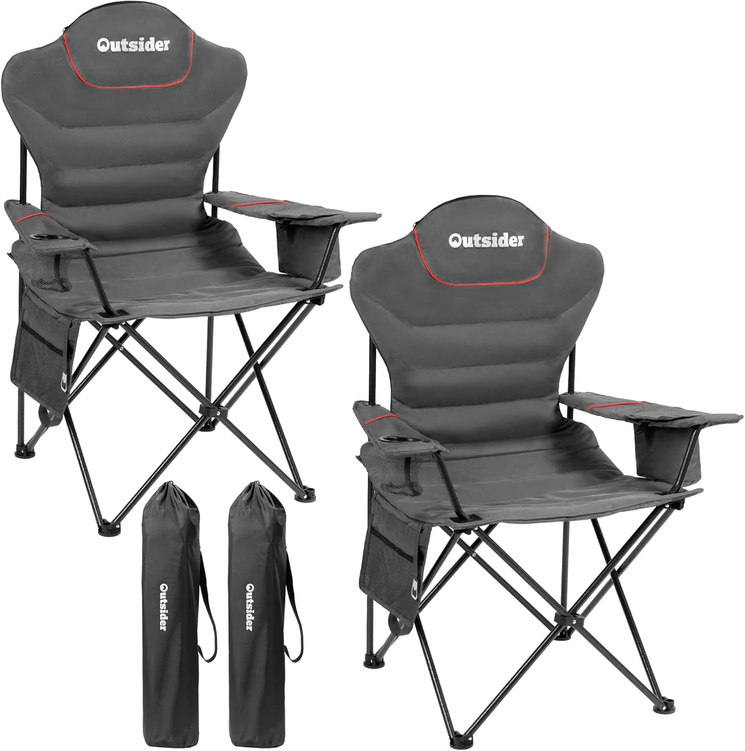 Thumbnail 6 de OUTSIDER Oversized Folding Camping Chair with Lumbar Support and Cooler Bag