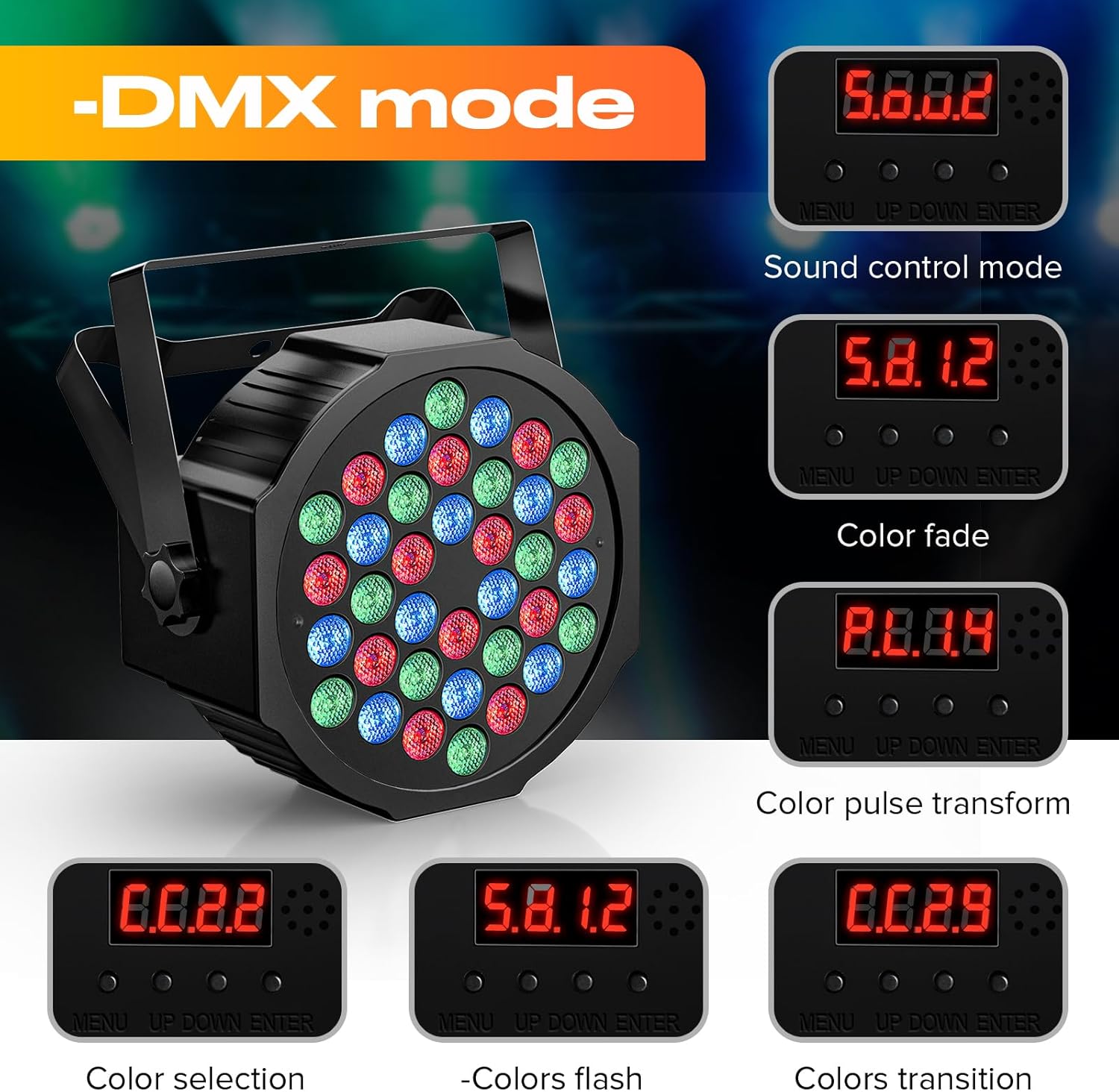 Thumbnail 6 de UKing 4PCS LED Strahler Akku RGB 36 LED Par – kabellos, vielseitig einsetzbar
