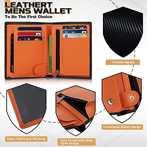 Detalle de TEEHON Portefeuille pour Homme en Cuir véritable avec Blocage RFID/NFC – 13 emplacements et 2 compartiments à billets