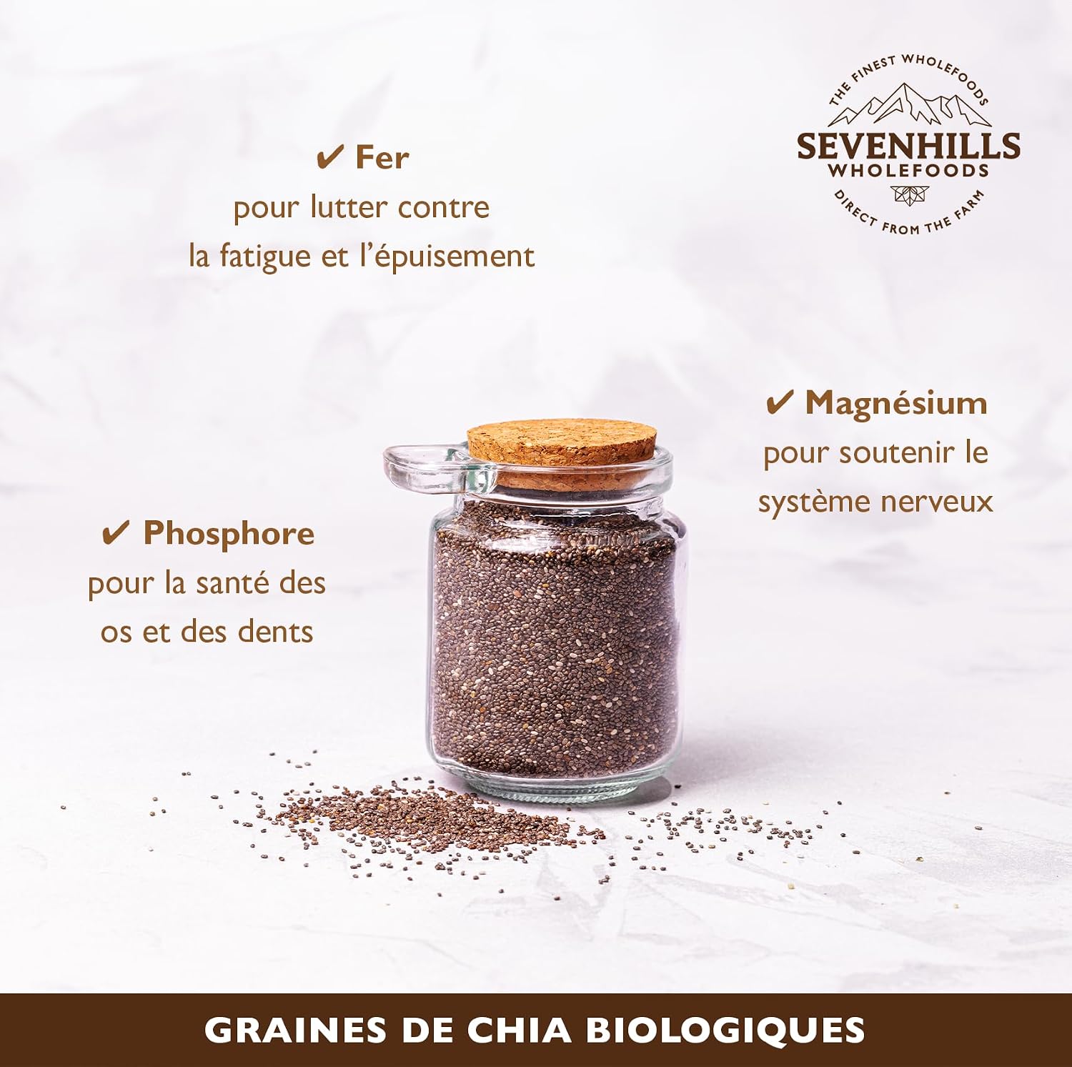 Detalle 2 de Sevenhills Wholefoods Graines de chia 1kg 🌱
