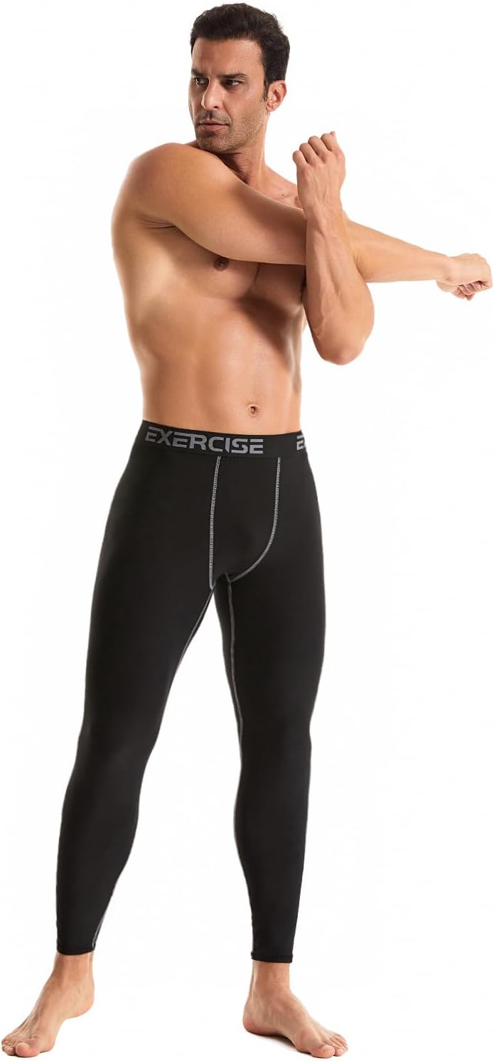Detalle de Celfaeree Men’s Compression Leggings, 4-Pack Lightweight Thermal Base Layers