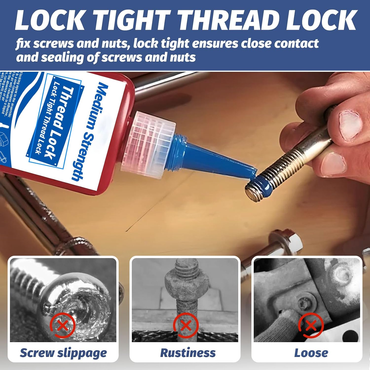 Detalle 2 de 1DFAUL 100 ml Medium-Strength Threadlocker for Metal Fasteners