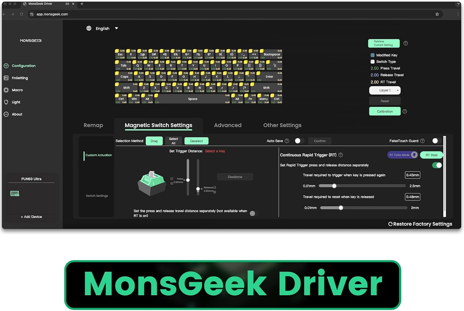 Thumbnail 6 de MONSGEEK FUN60 Pro Rapid Trigger Tastatur