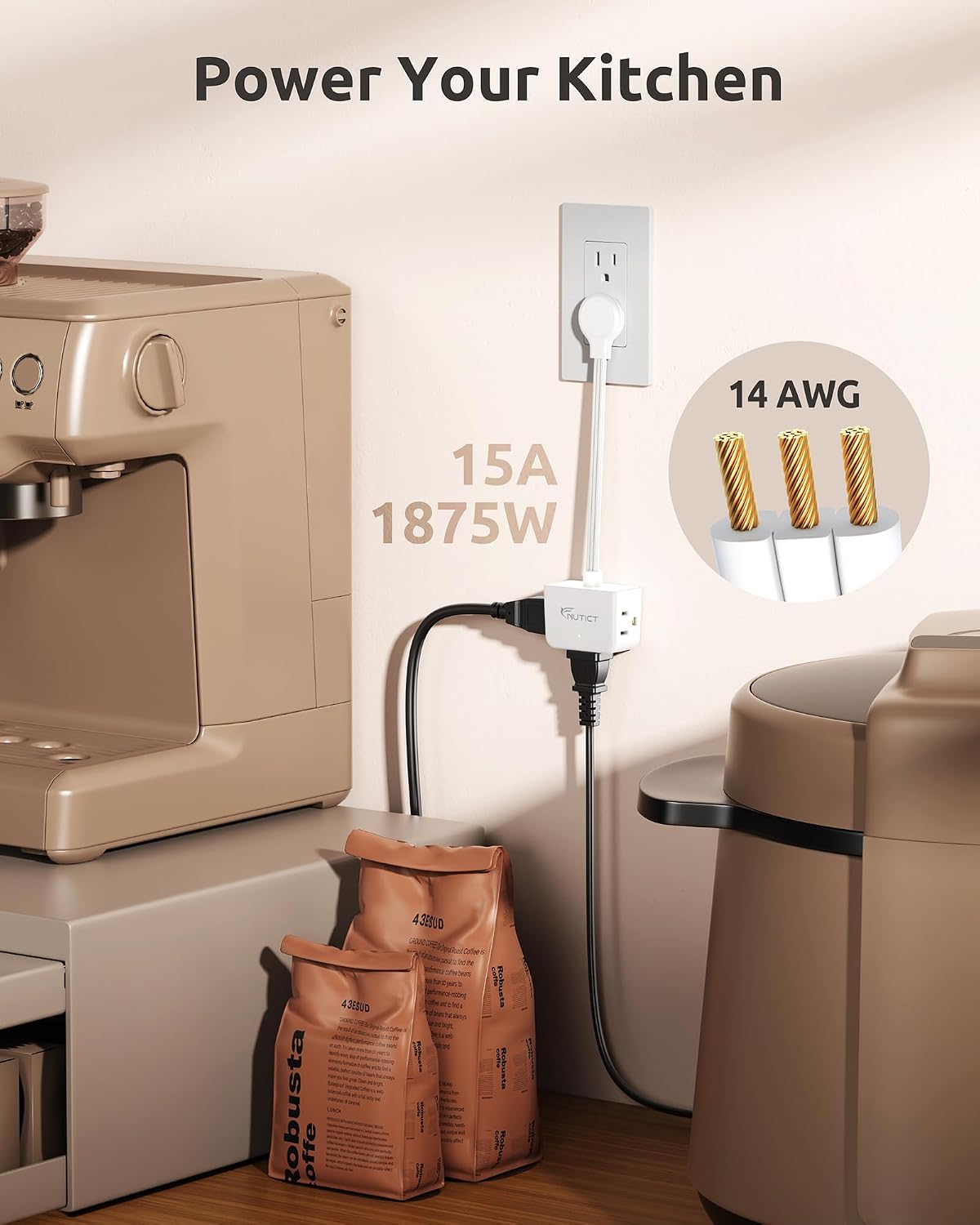 Detalle de NUTICT Outlet Extender with 6-Inch Cord